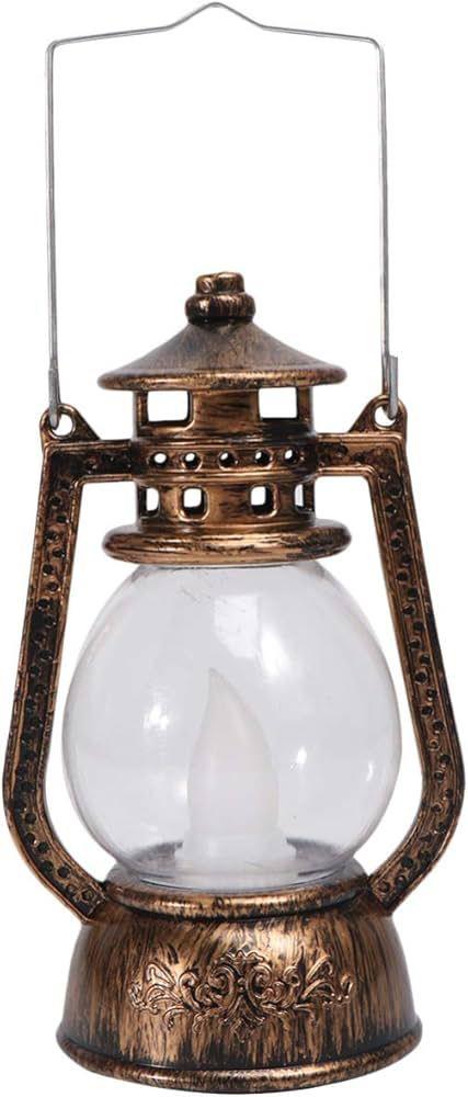 El Feneri LED Mum Işıklı Bronz 14cm