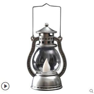 El Feneri LED Mum Işıklı Gümüş 14cm