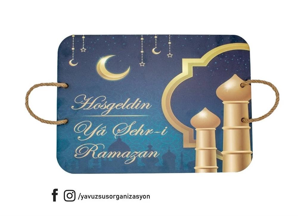 Hoşgeldin Ya Şehr-i Ramazan Ahşap Tepsi (35x25)
