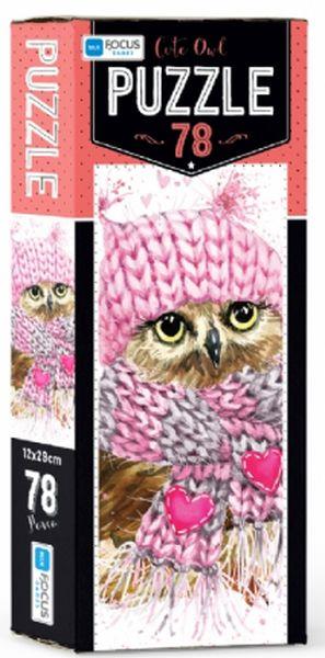 Blue Focus Cute Owl - Puzzle 78 Parça
