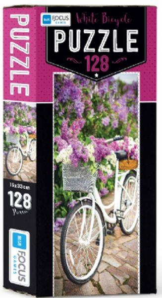 Blue Focus White Bicycle - Puzzle 128 Parça