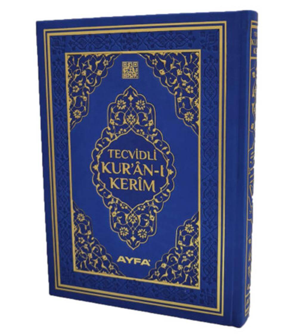 LACİVERT TECVİDLİ KURANI KERİM-TERMO DERİ - ORTA BOY MÜHÜRLÜ