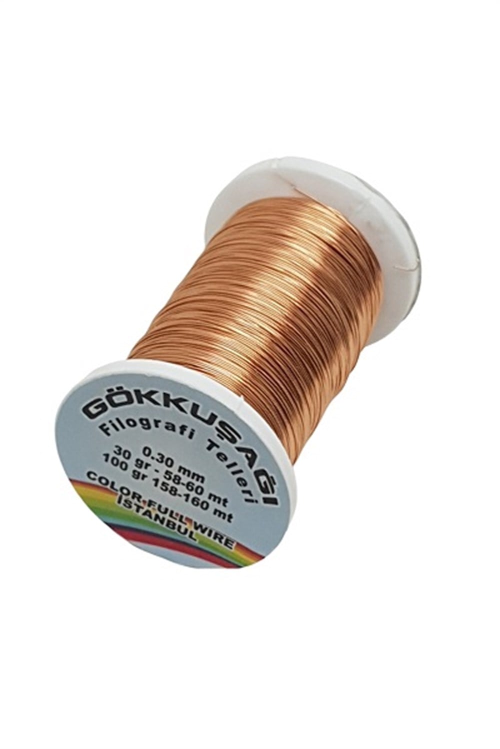 Gökkuşağı Bakır Filografi Teli (50 Gr) 75-80 Metre