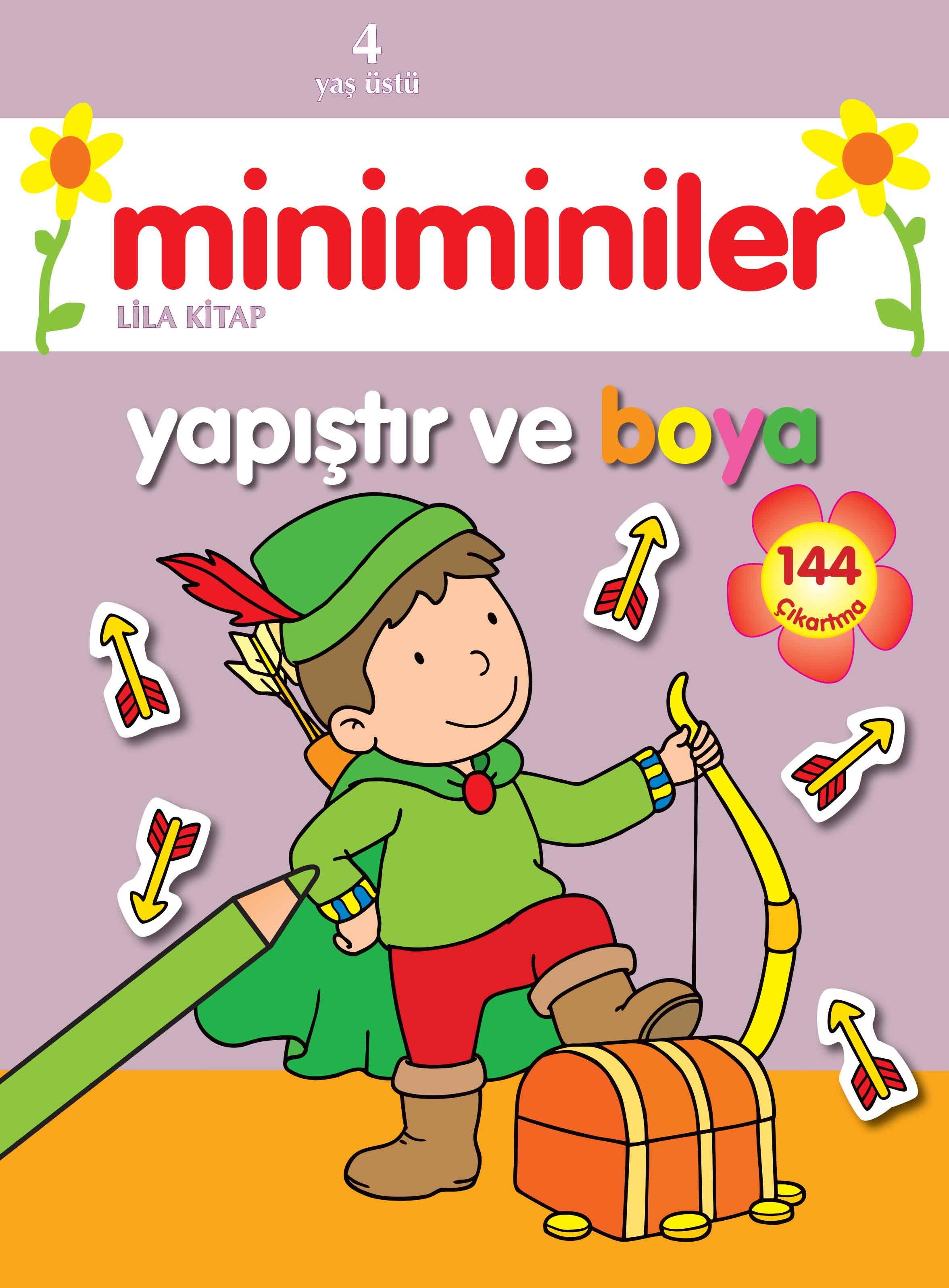 Miniminiler Yapıştır ve Boya (Lila Kitap)