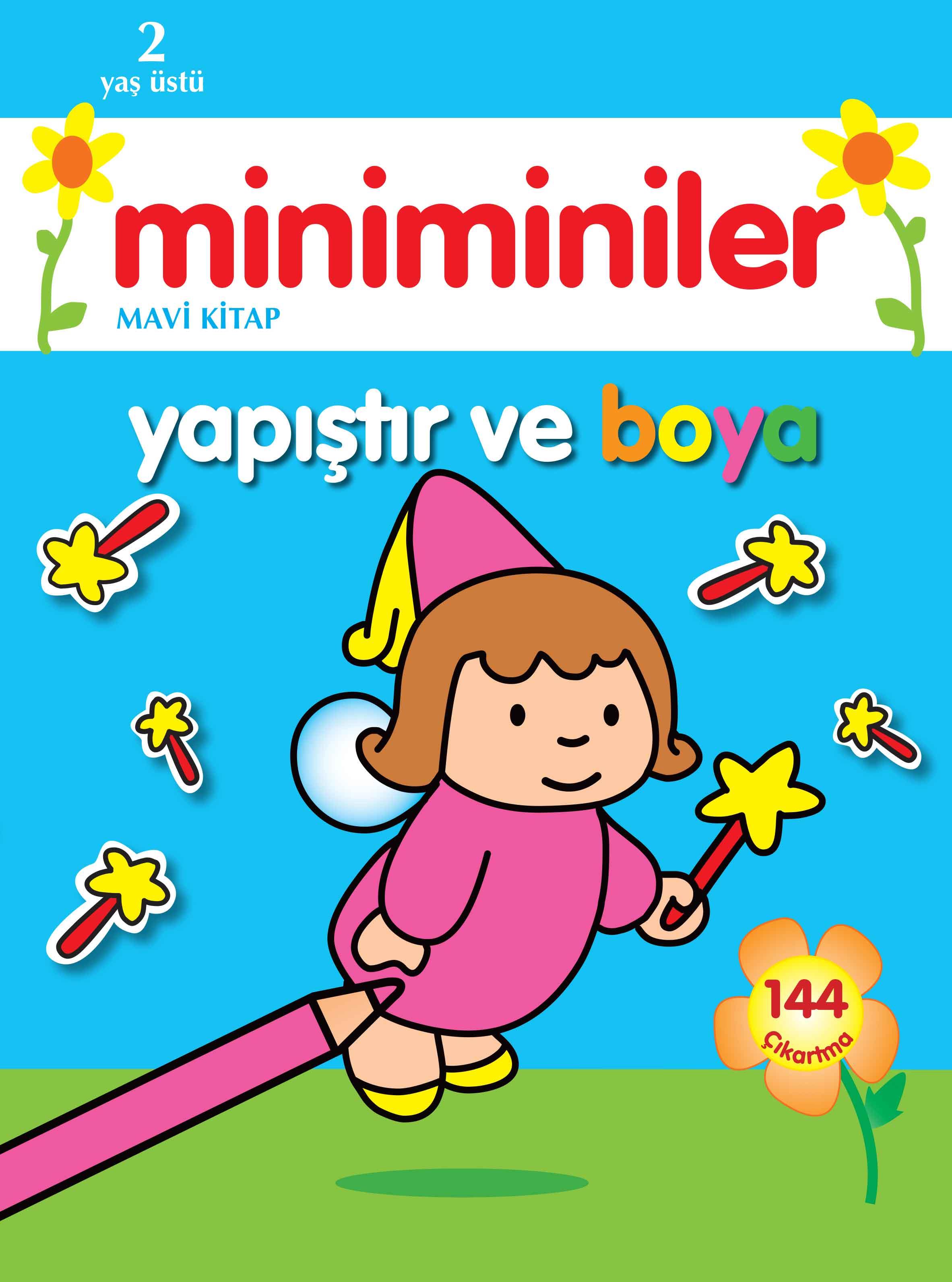 Miniminiler Yapıştır ve Boya (Mavi Kitap)