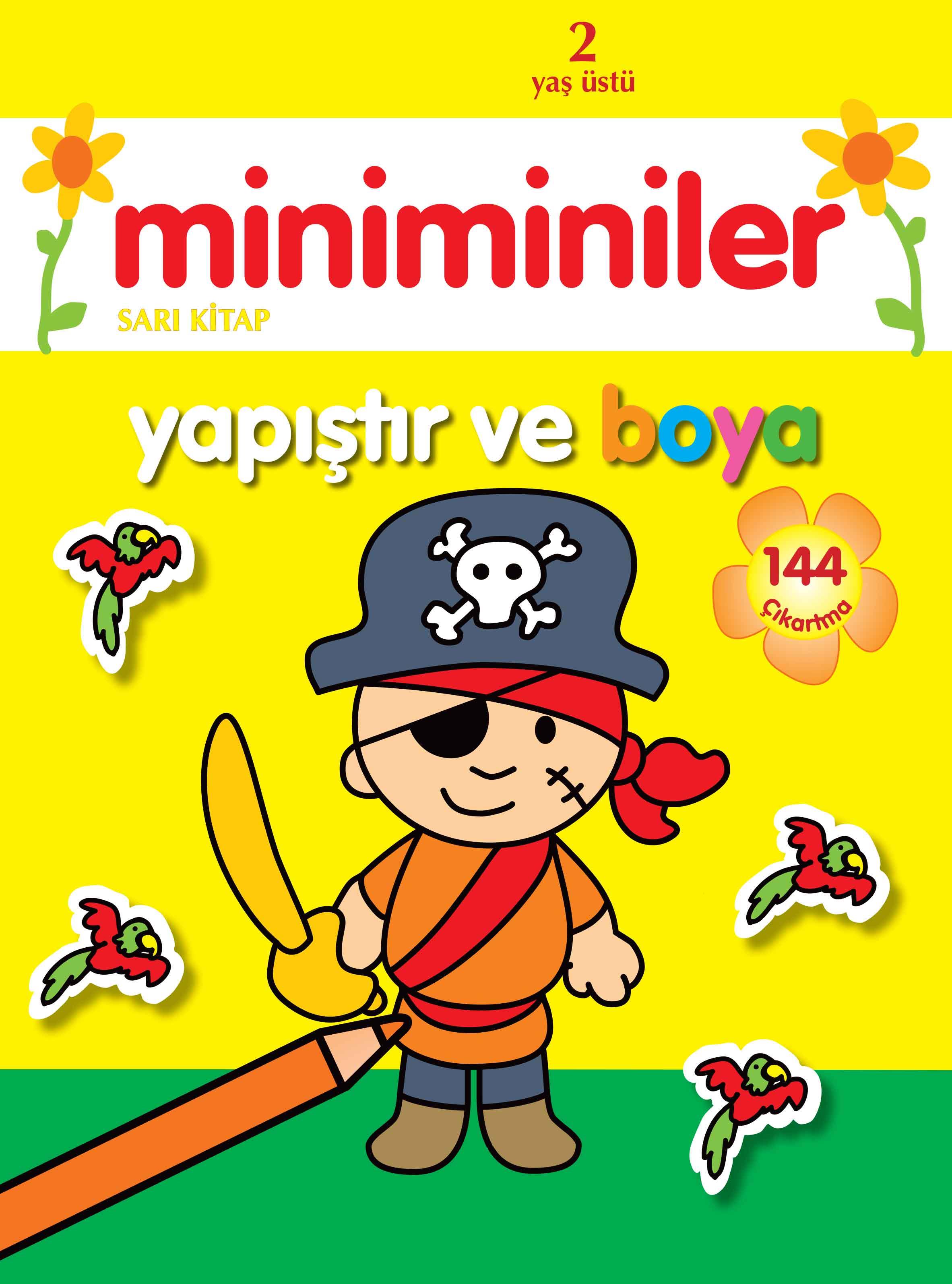 Miniminiler Yapıştır ve Boya (Sarı Kitap)