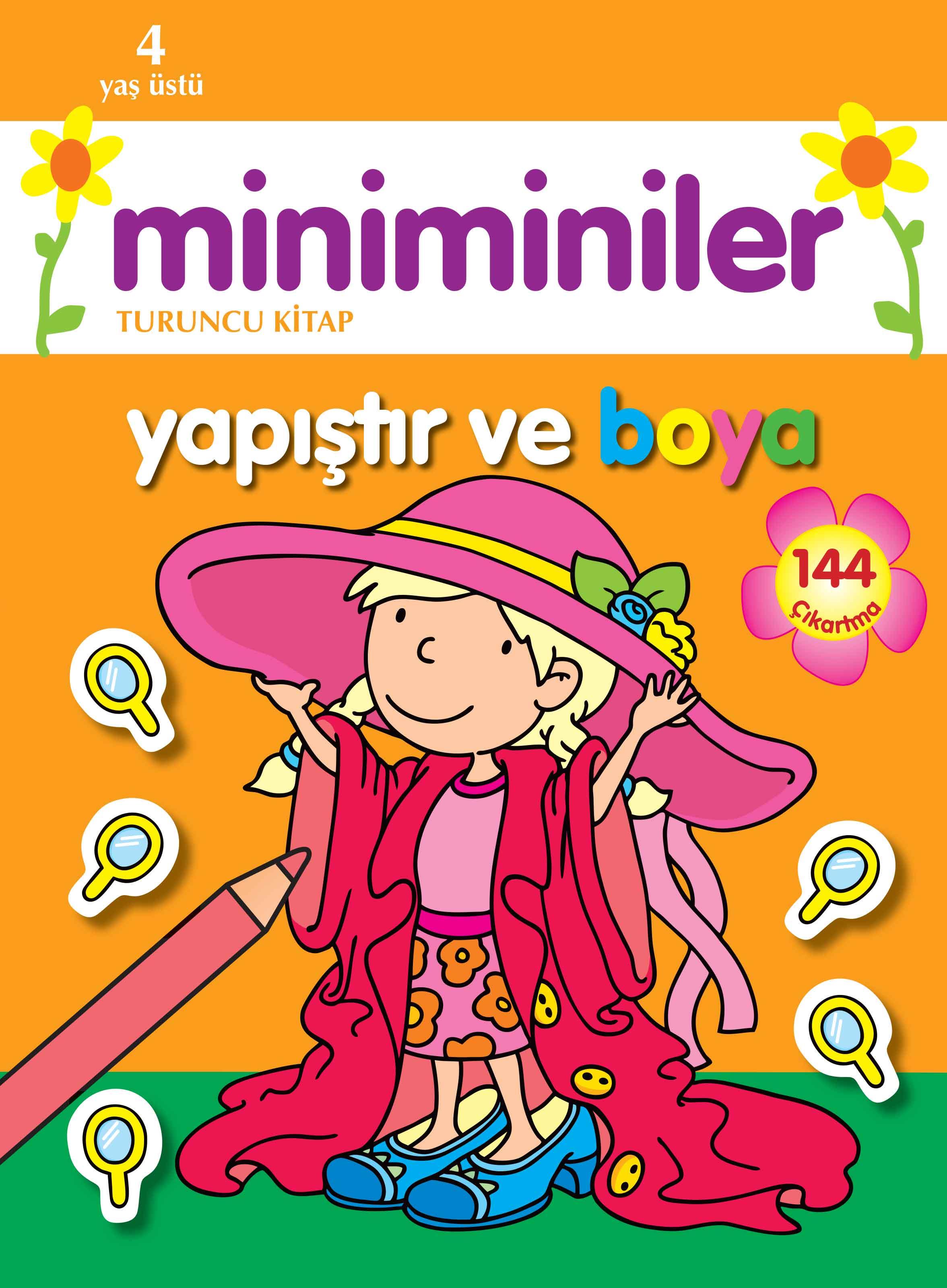Miniminiler Yapıştır ve Boya (Turuncu Kitap)