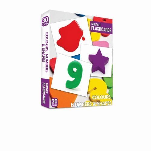 Miracle Flashcards Colours, Numbers and Shapes (30 Cards)