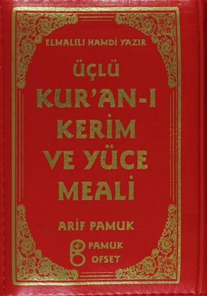 Üçlü Kur’an-ı Kerim ve Yüce Meali Kılıflı (Üçlü-010)