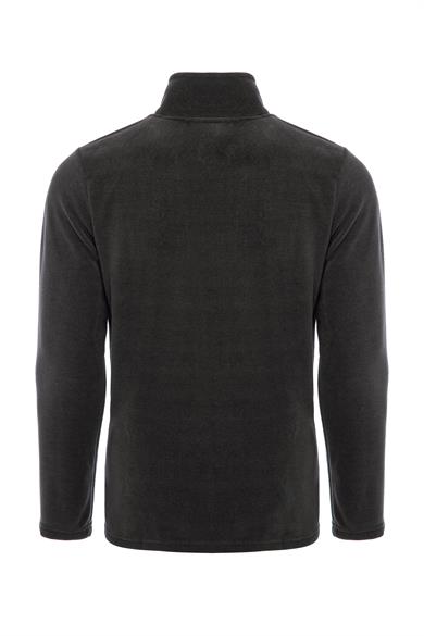 Erkek Polar Antrasit Renk 3 Cepli Fermuarlı Bato Yaka Outdoor Polar