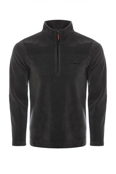 Erkek Polar Antrasit Renk Yarım Fermuarlı Bato Yaka Outdoor Polar