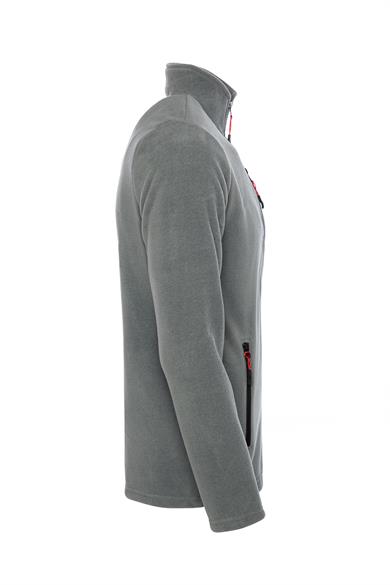 Erkek Polar Gri Renk 3 Cepli Fermuarlı Bato Yaka Outdoor Polar