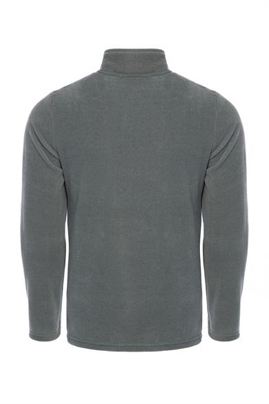 Erkek Polar Gri Renk 3 Cepli Fermuarlı Bato Yaka Outdoor Polar