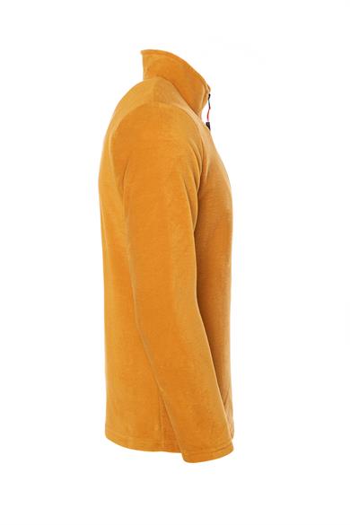 Erkek Polar Hardal Renk Yarım Fermuarlı Bato Yaka Outdoor Polar