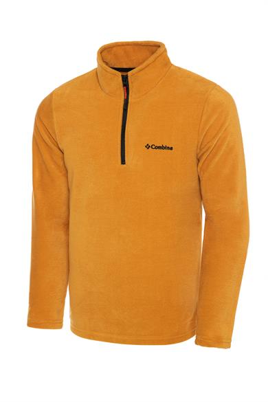 Erkek Polar Hardal Renk Yarım Fermuarlı Bato Yaka Outdoor Polar