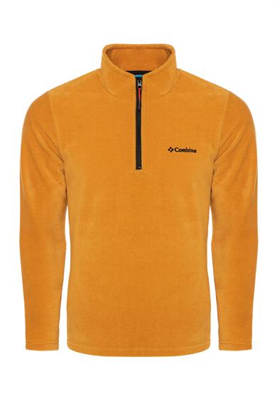 Erkek Polar Hardal Renk Yarım Fermuarlı Bato Yaka Outdoor Polar