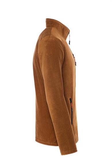 Erkek Polar Karamel Renk 3 Cepli Fermuarlı Bato Yaka Outdoor Polar