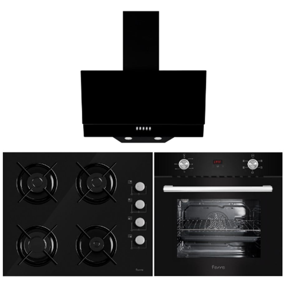 Ferre Black Hawai Siyah Ankastre Set