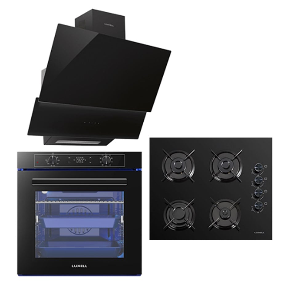 Luxell Platinum Siyah Ankastre Set