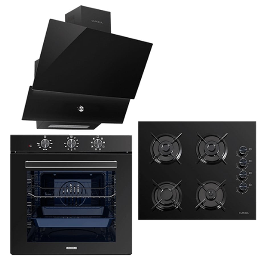 Luxell Super Kristal Siyah Ankastre Set