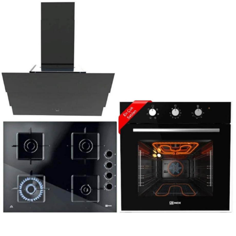 Ukinox Turbo Siyah Ankastre Set