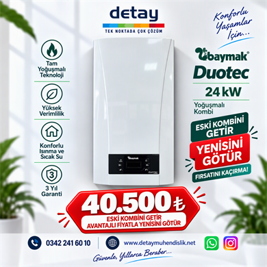 Baymak Duo Tec Compact 24 Kw Yoğuşmalı Kombi