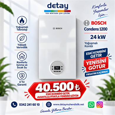 Bosch Condens 1200 24 Kw Yoğuşmalı Kombi