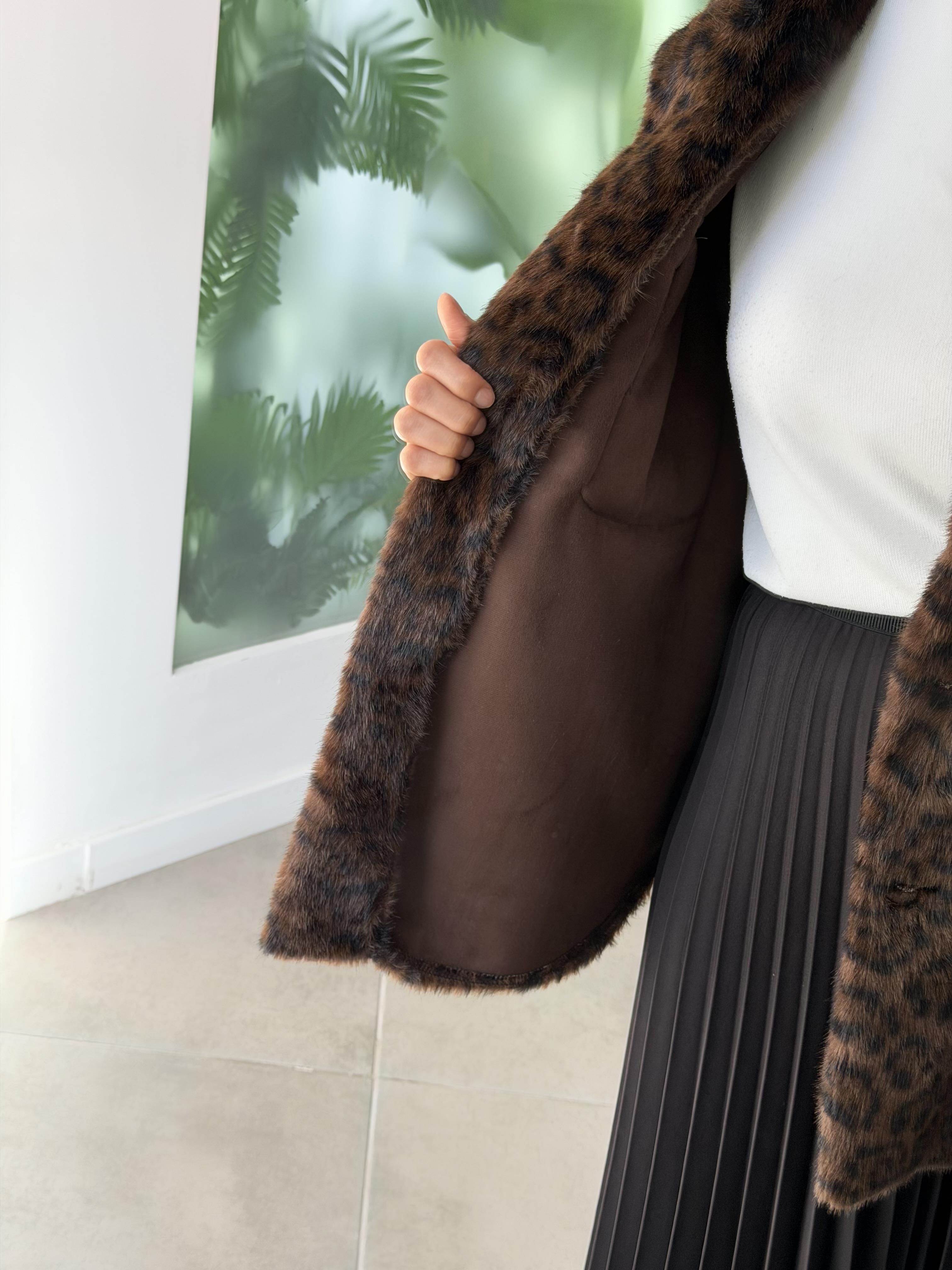  Kahve Renk Leopar Desenli Shacket