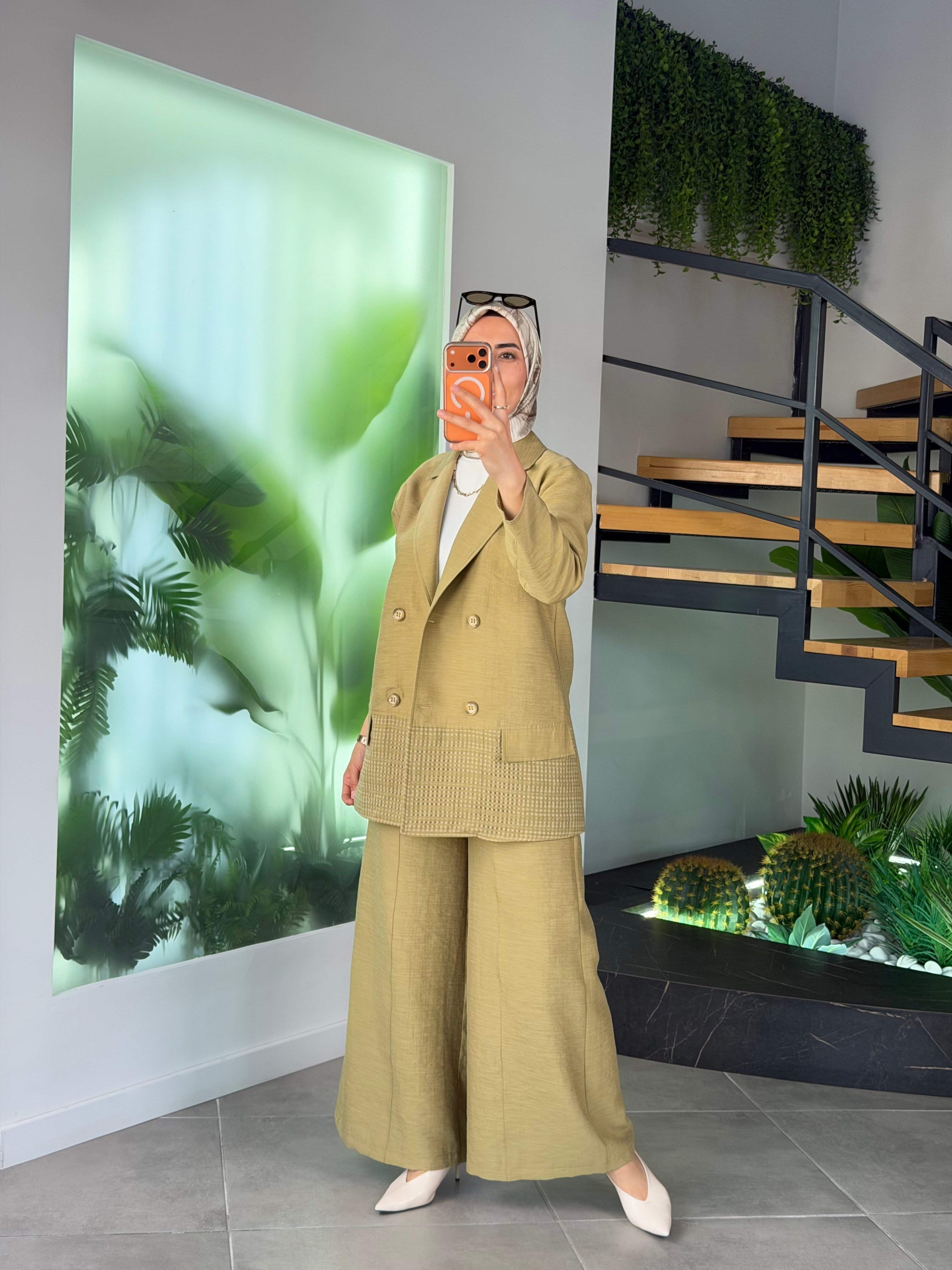 Armine Trend Ceketli İkili Takım 26YT6151 Yağ Yeşili