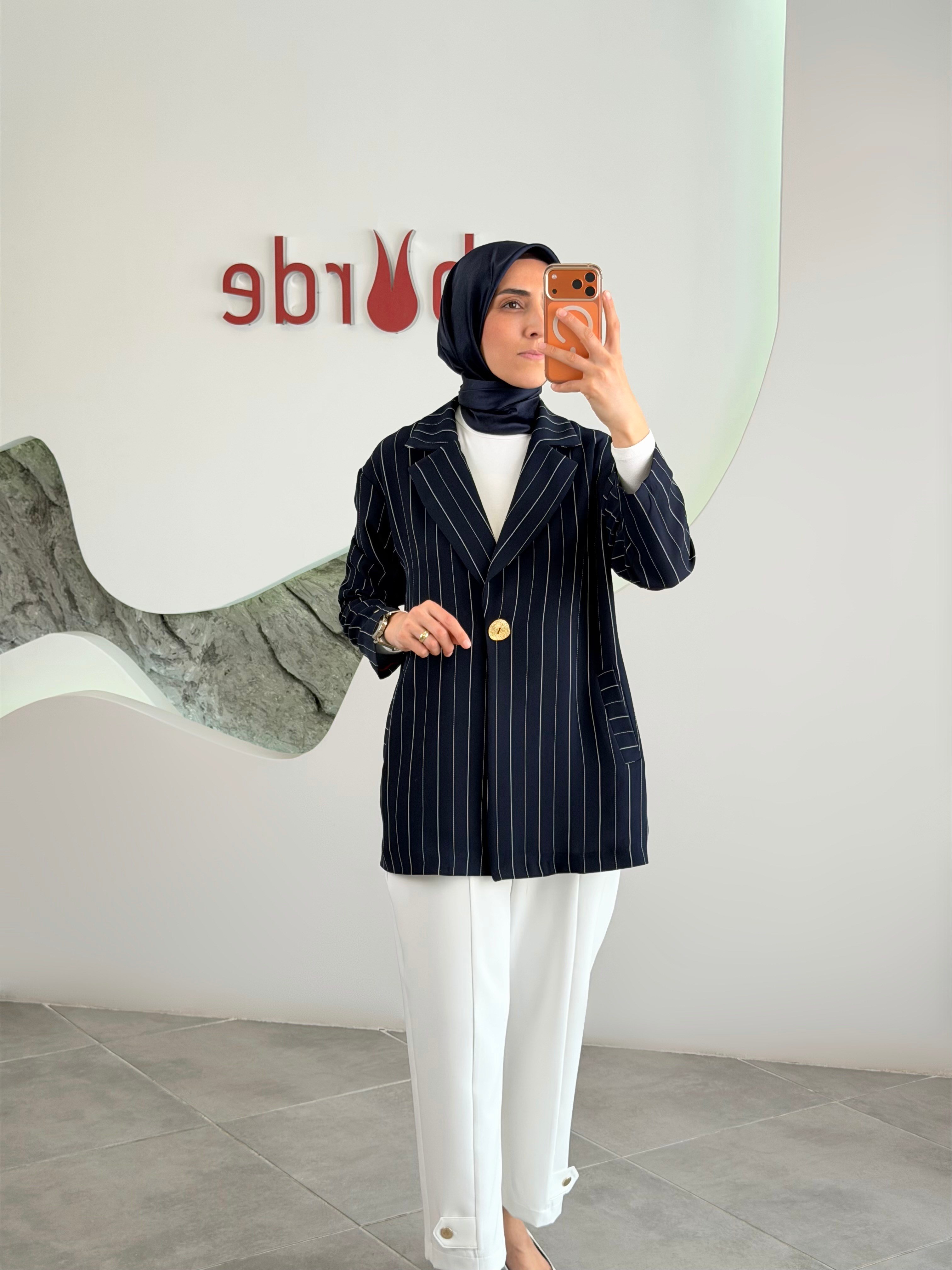 Armine Trend Lacivert Blazer Ceketli Takım | Şık Ofis Kombini 