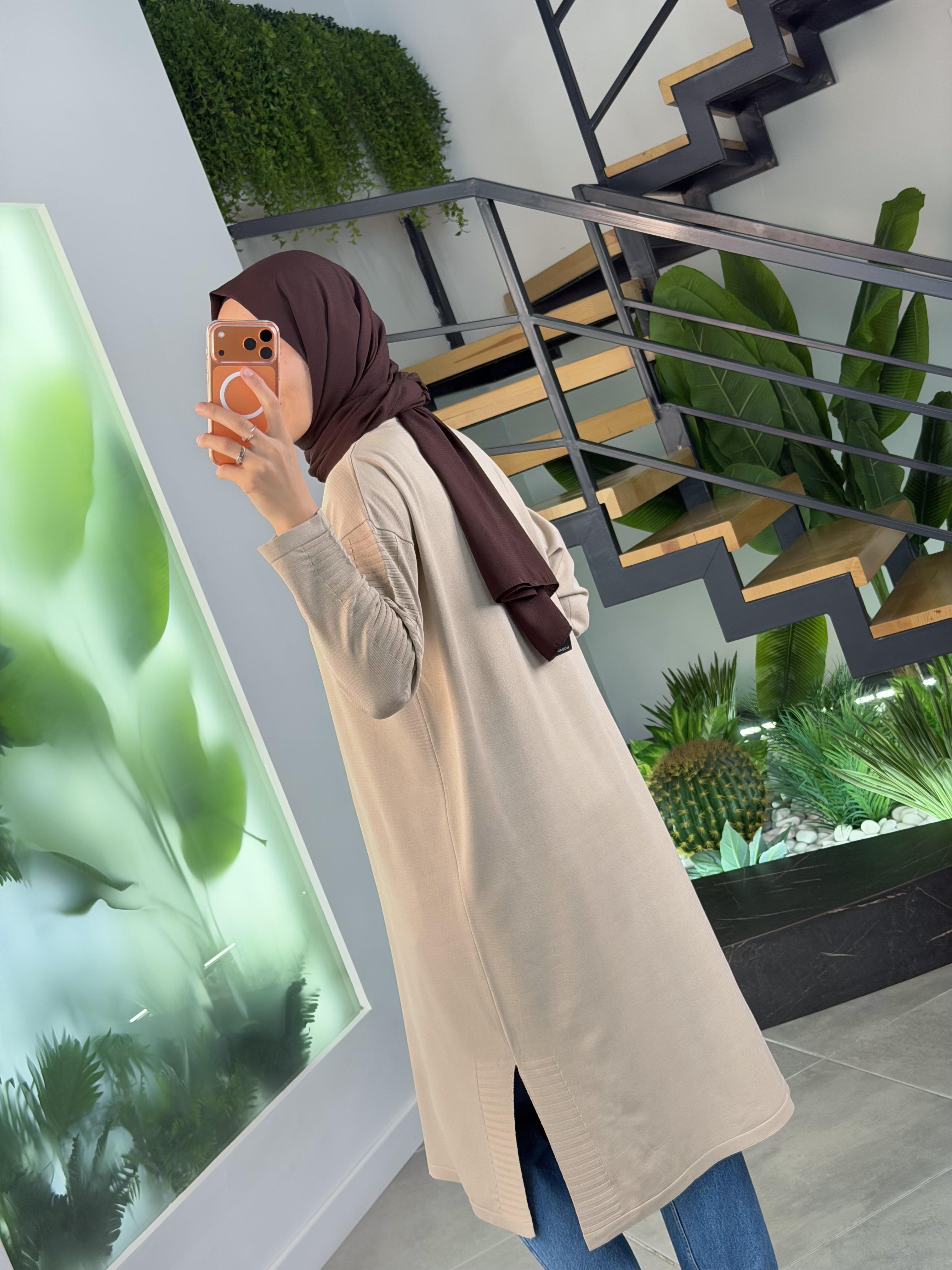 Armine Trend Çizgi Detaylı Triko 25 YTD4117 Koyu Taş