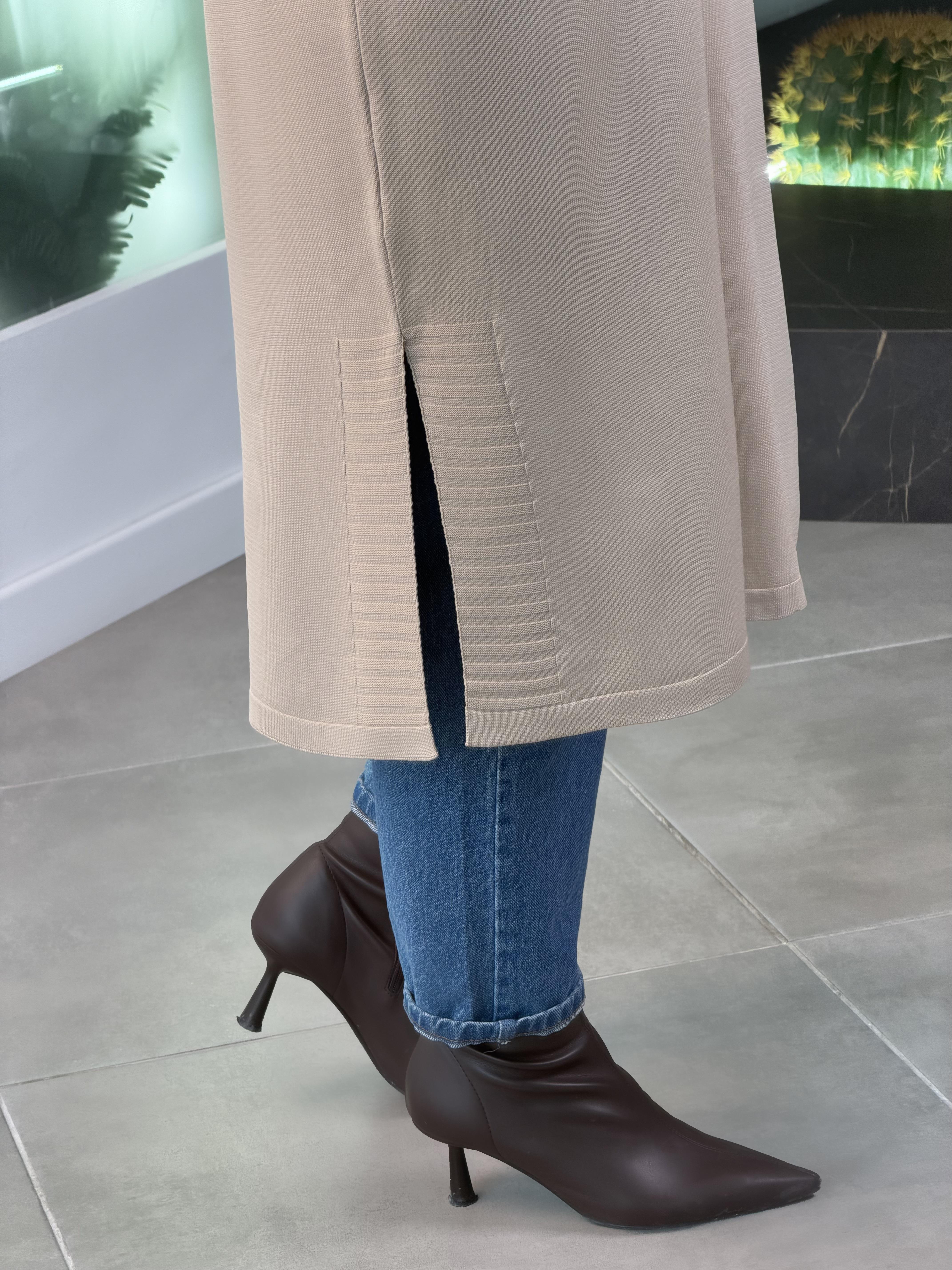 Armine Trend Çizgi Detaylı Triko 25 YTD4117 Koyu Taş