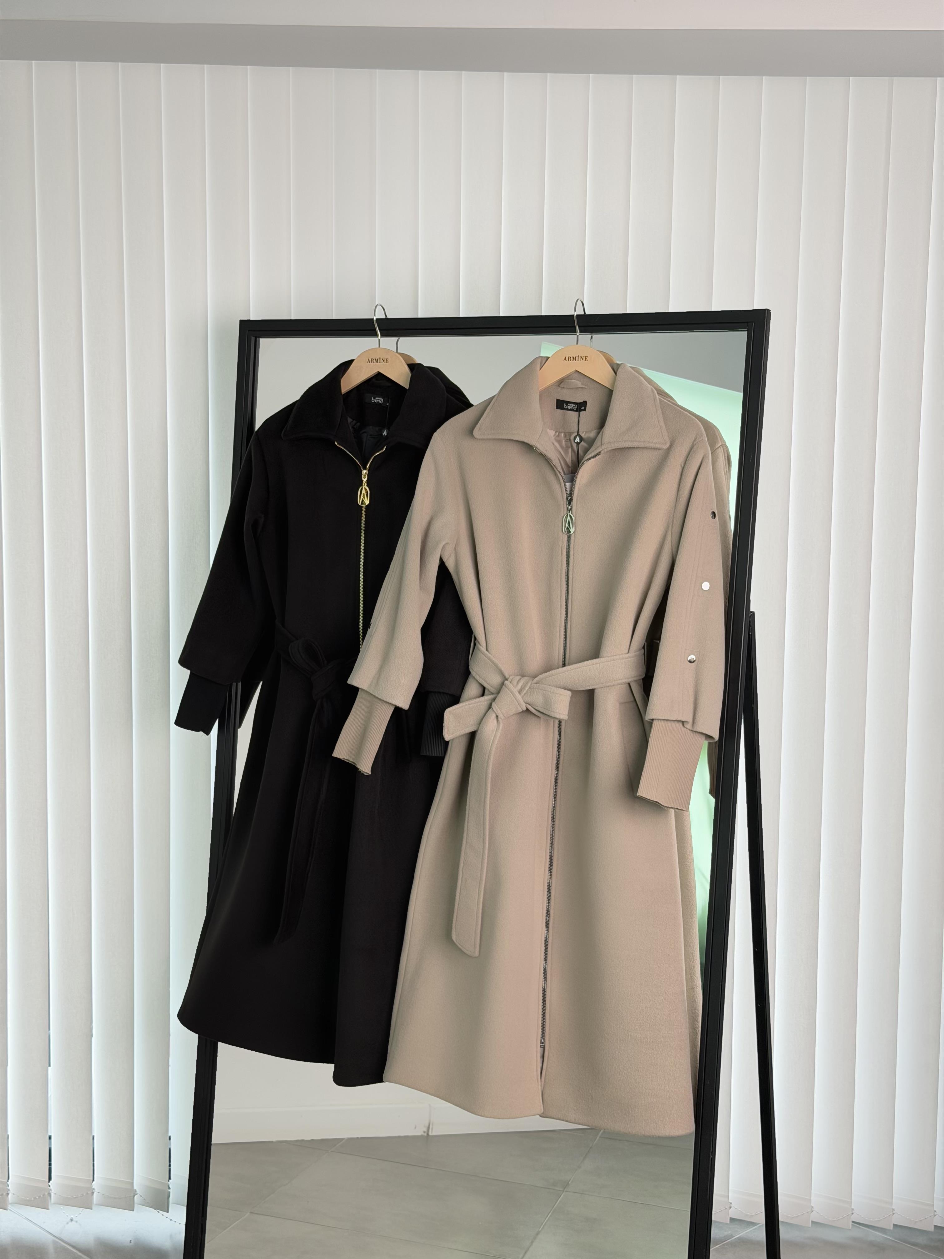 Armine Trend Fermuarlı Kaşe 25KT709 Siyah