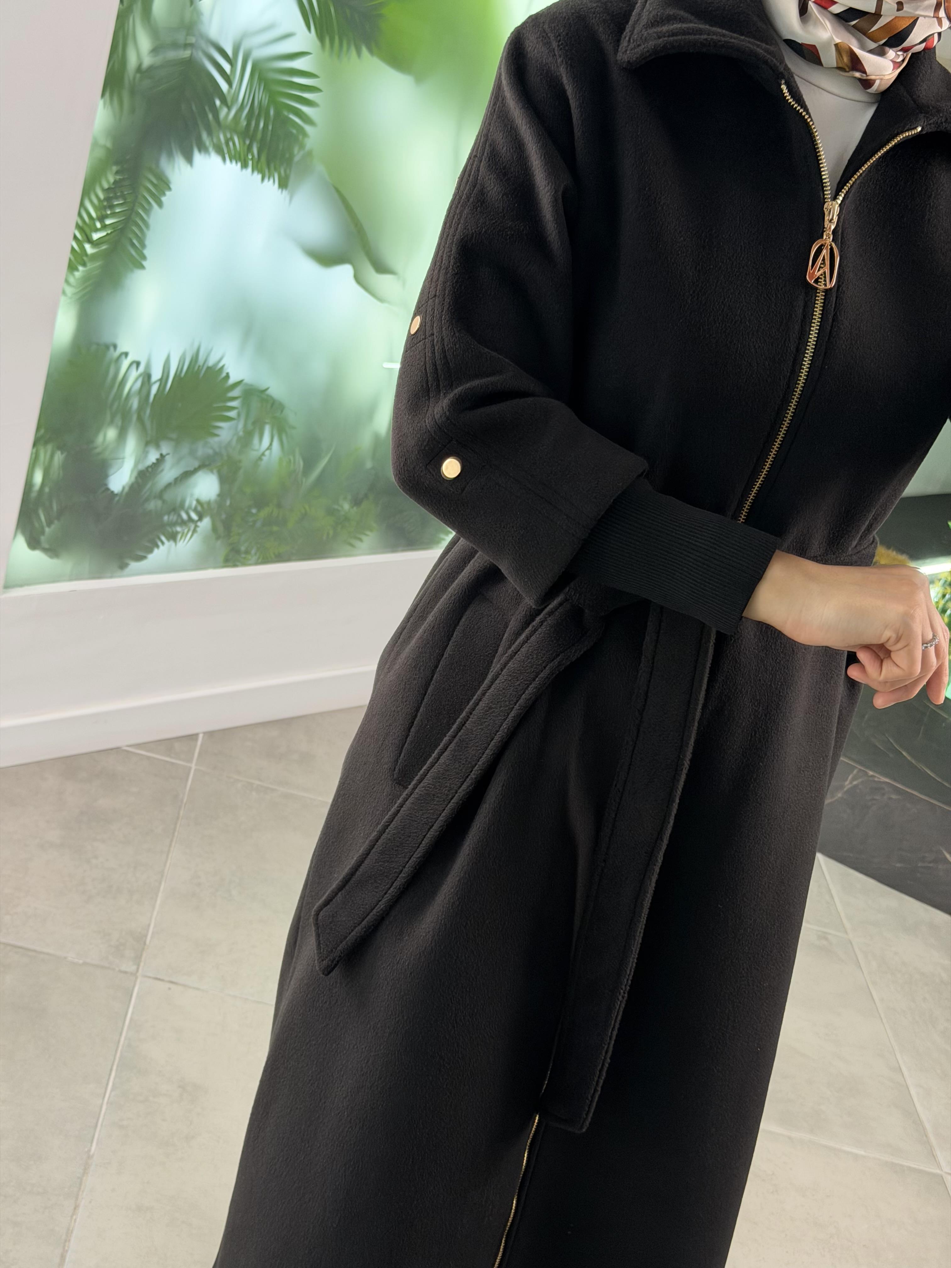 Armine Trend Fermuarlı Kaşe 25KT709 Siyah