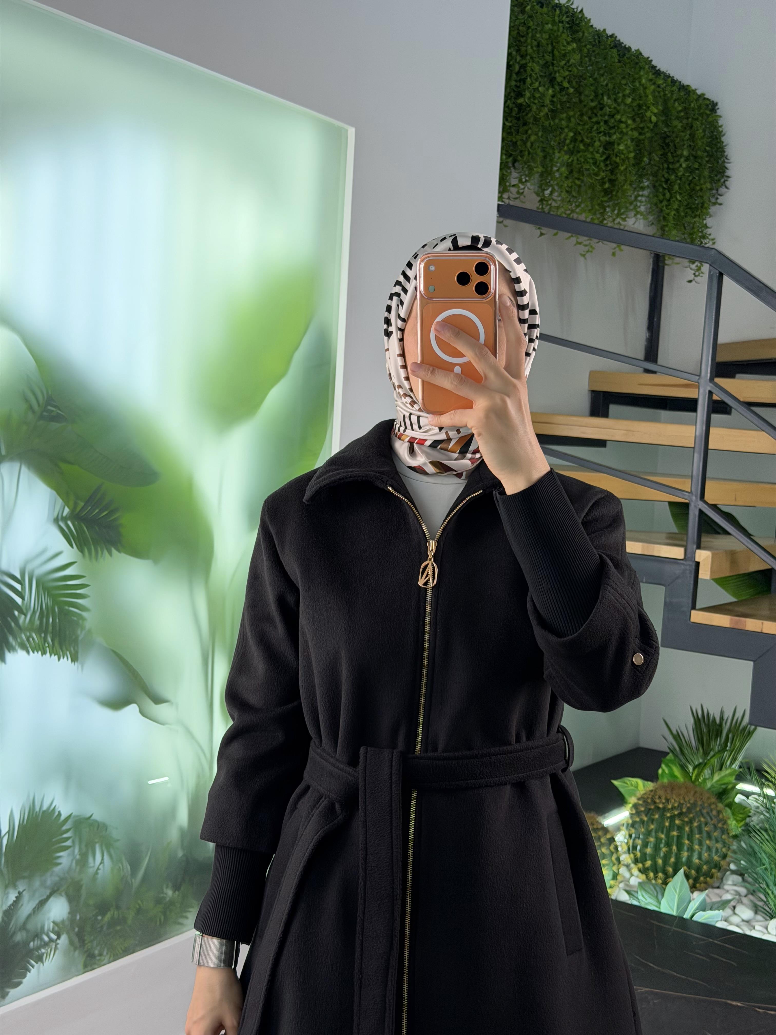 Armine Trend Fermuarlı Kaşe 25KT709 Siyah