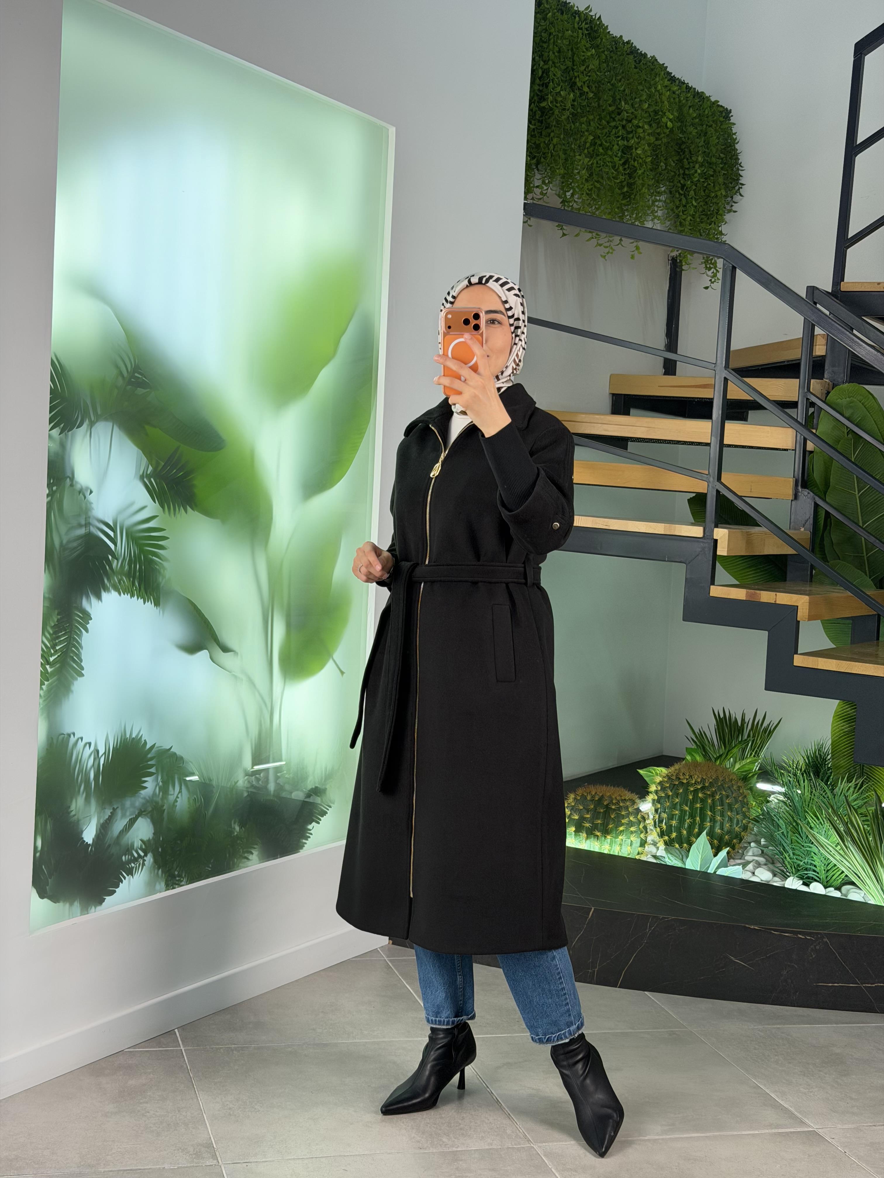 Armine Trend Fermuarlı Kaşe 25KT709 Siyah