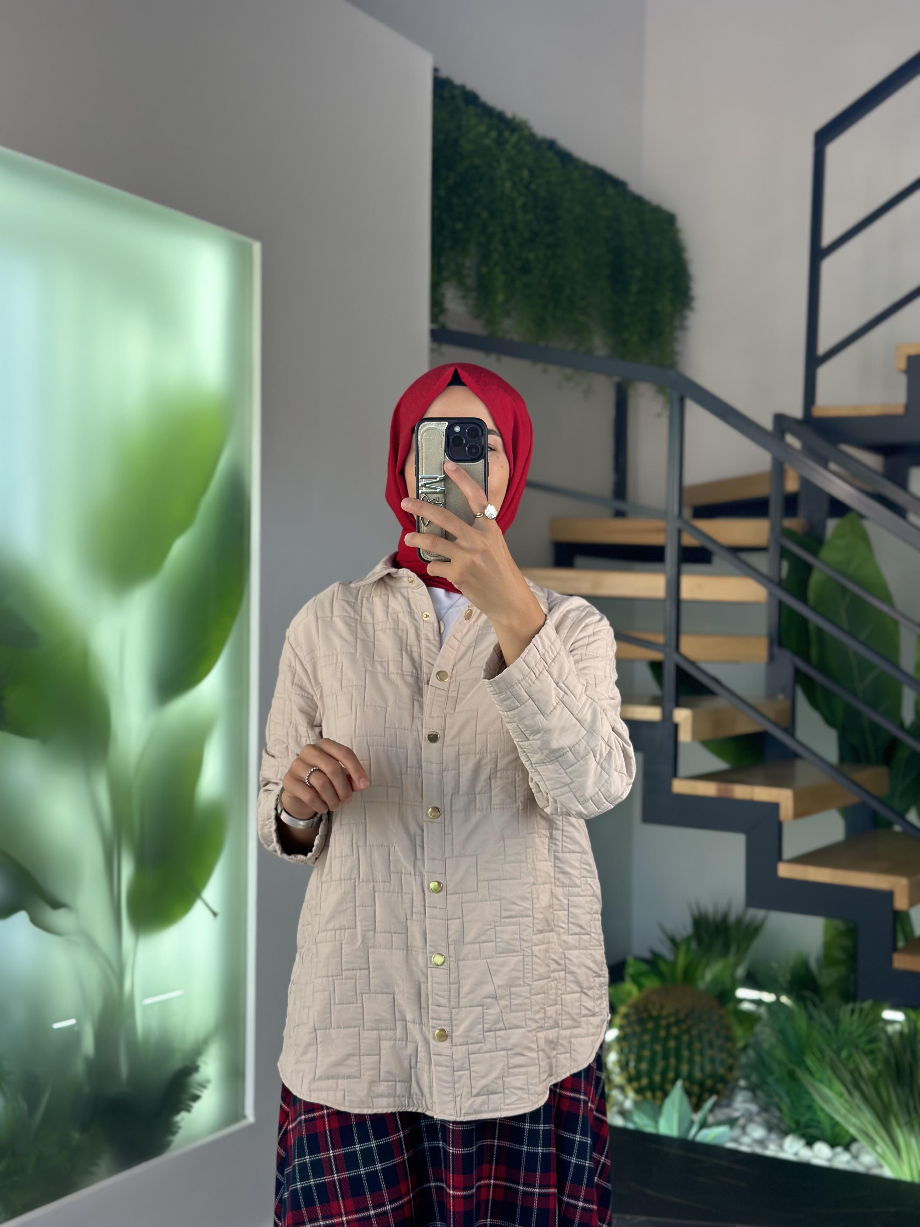 Armine Trend Kapitone Ceket 25KT542 Bej