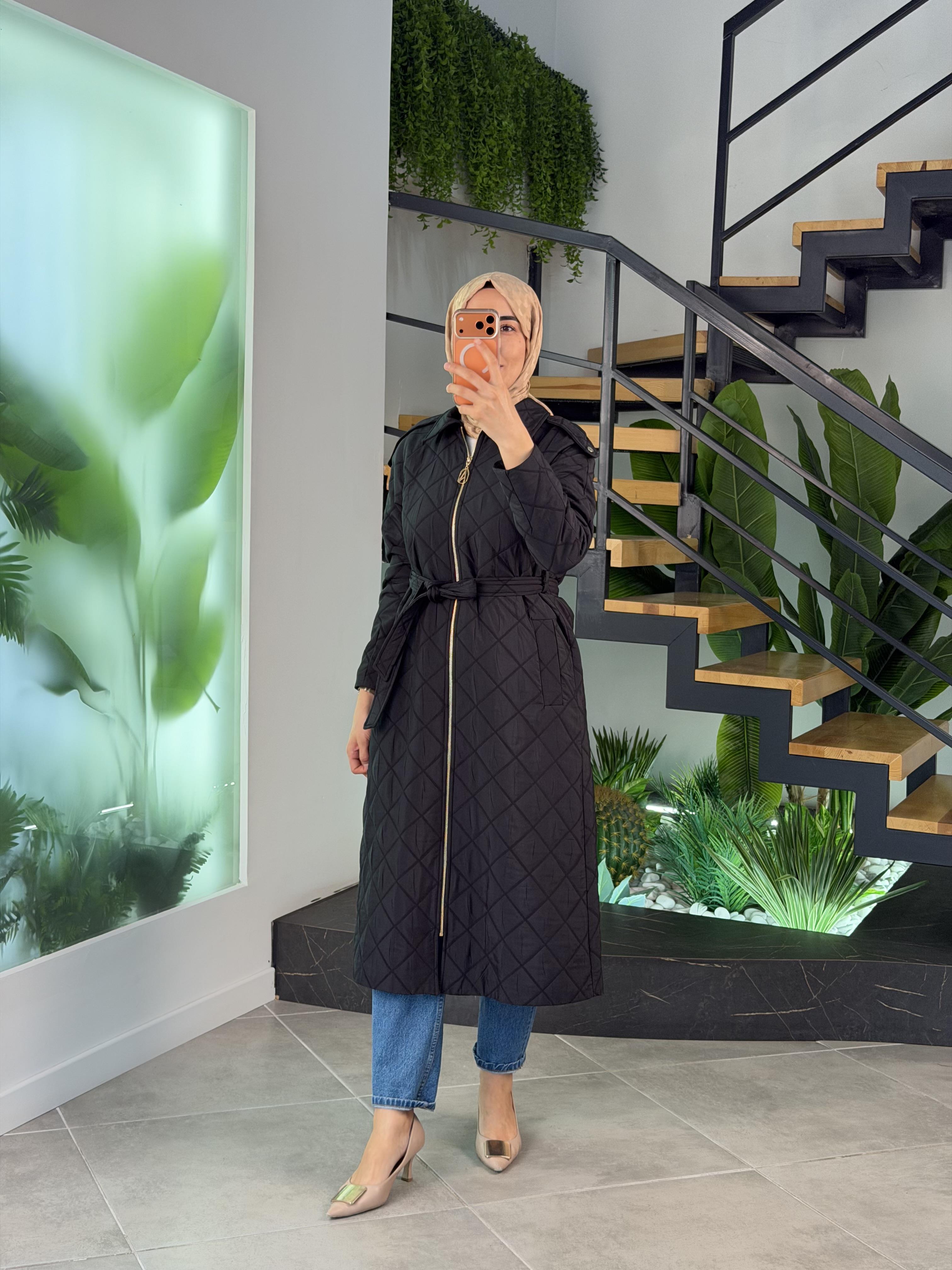 Armine Trend Kapitone Dikişli Giyçık 26YT529 Siyah