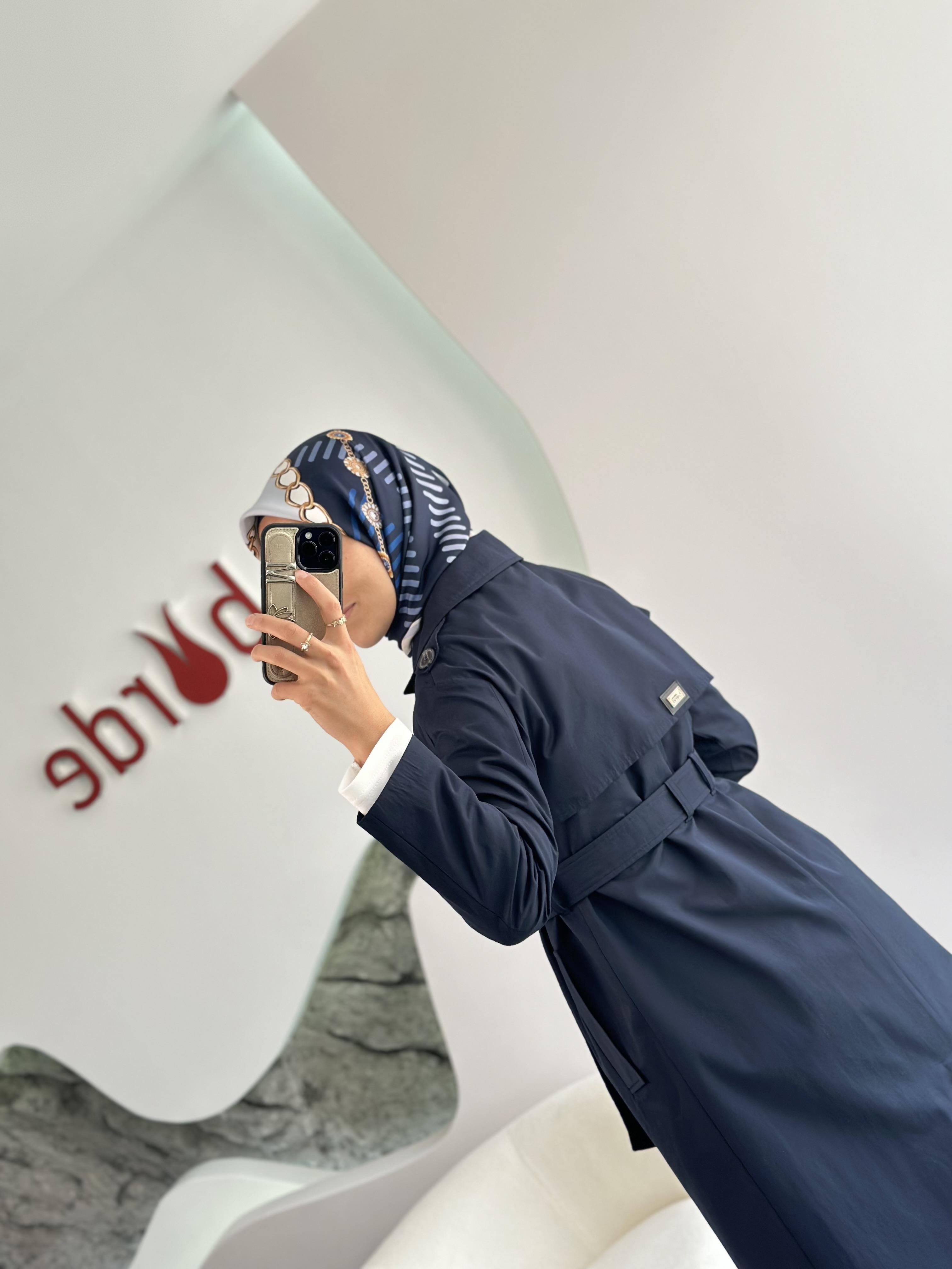 Armine Trend Seyyar Kemerli Trench 25KT725 Lacivert