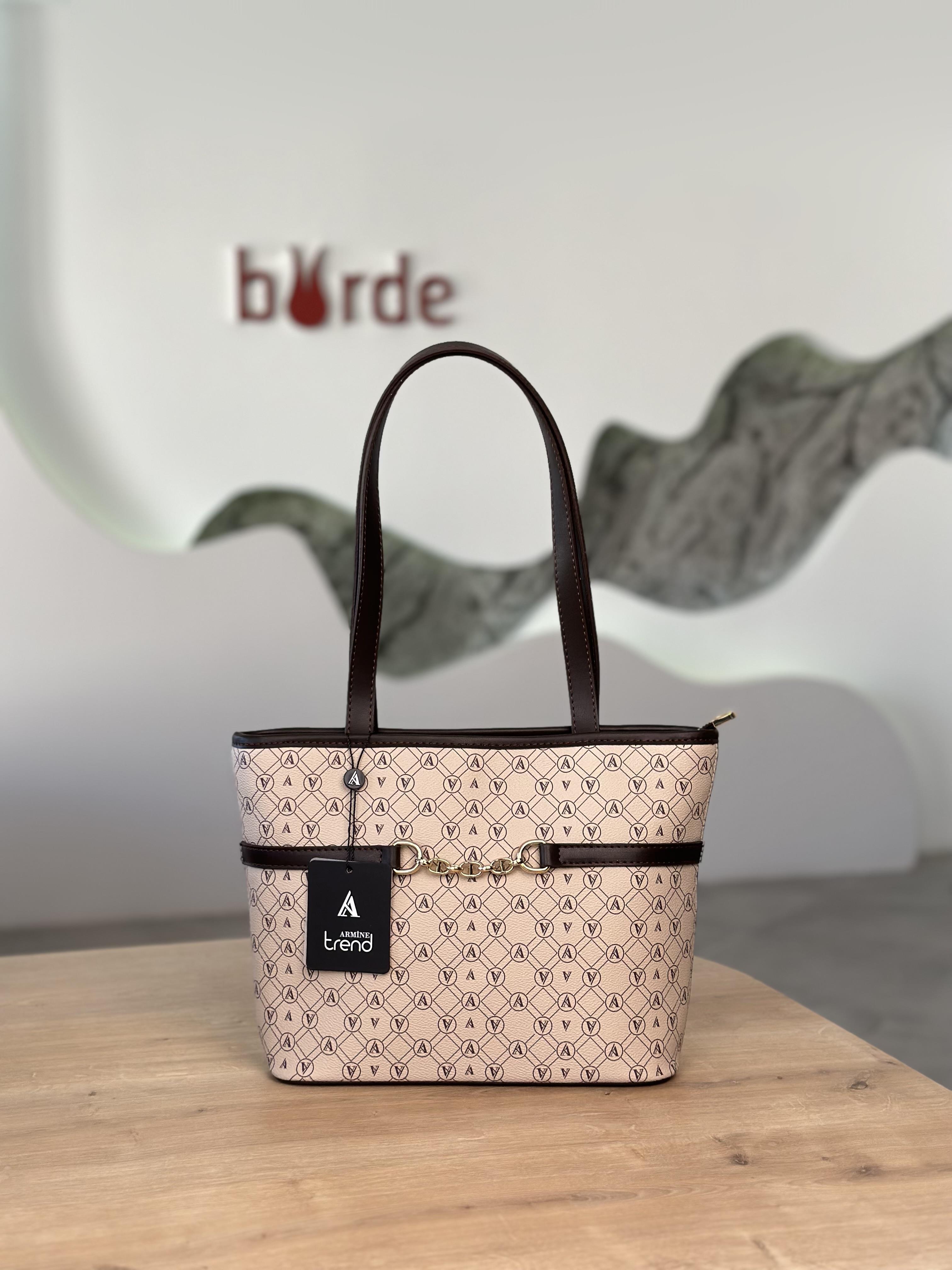 Armine Trend Zincir Detaylı El Çantası ARM155 Bej
