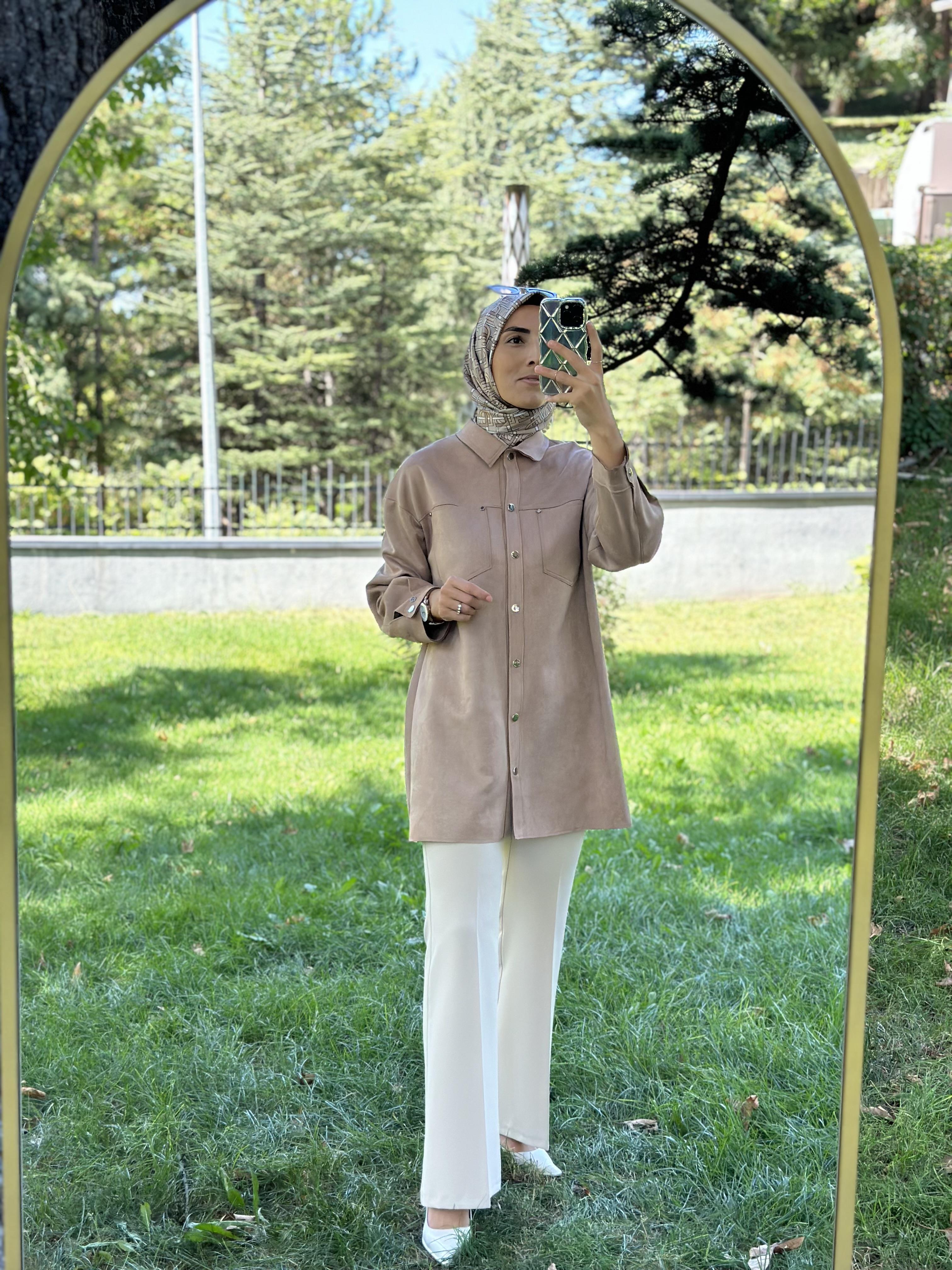 Beli Lastikli Bej Renk Kadın İspanyol Paça Pantolon