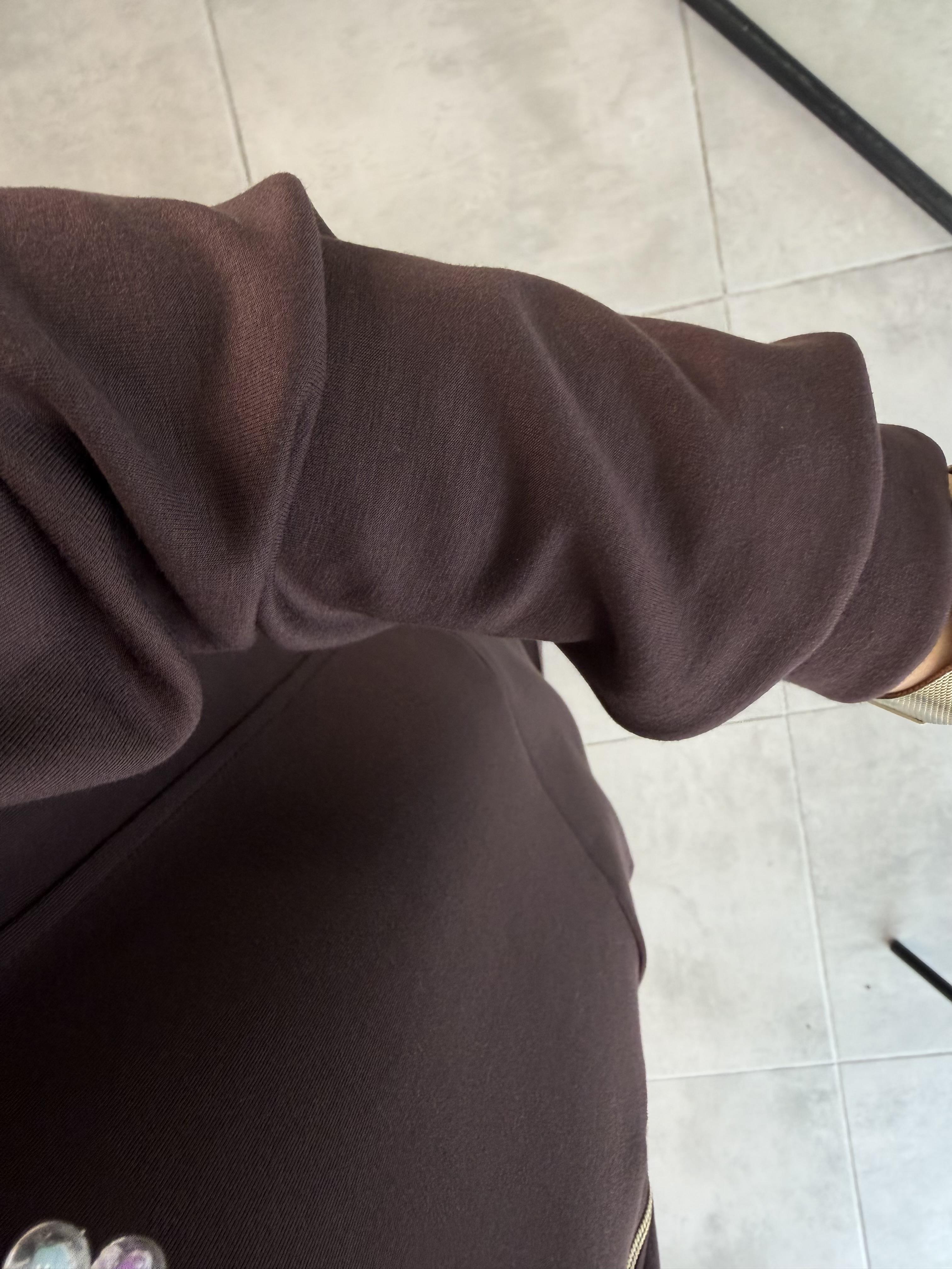 Kahve Renk Fermuar Detaylı Pantolonlu Takım