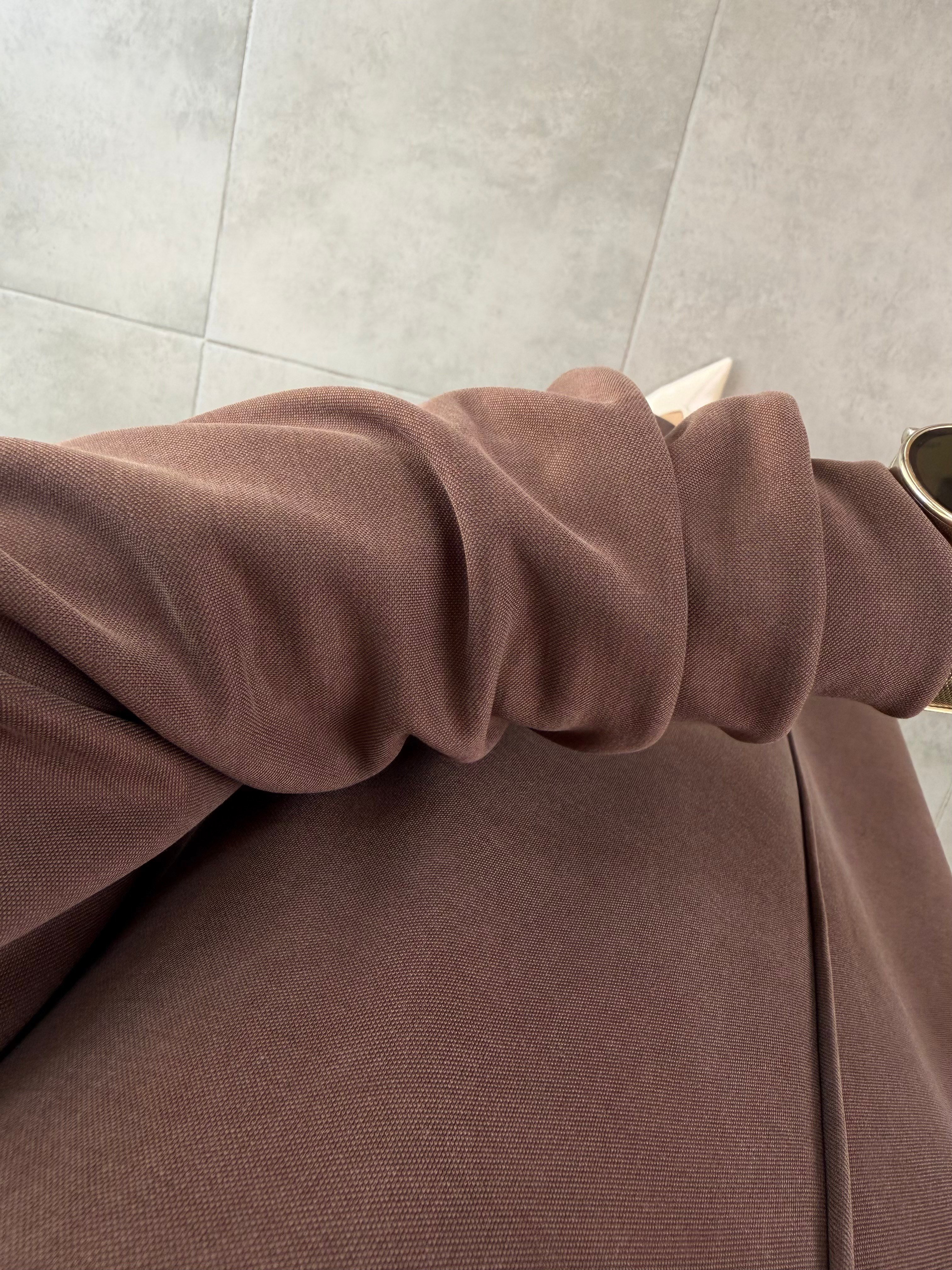 Kahve Renk Reglan Kol Pike Kumaş Basic Takım