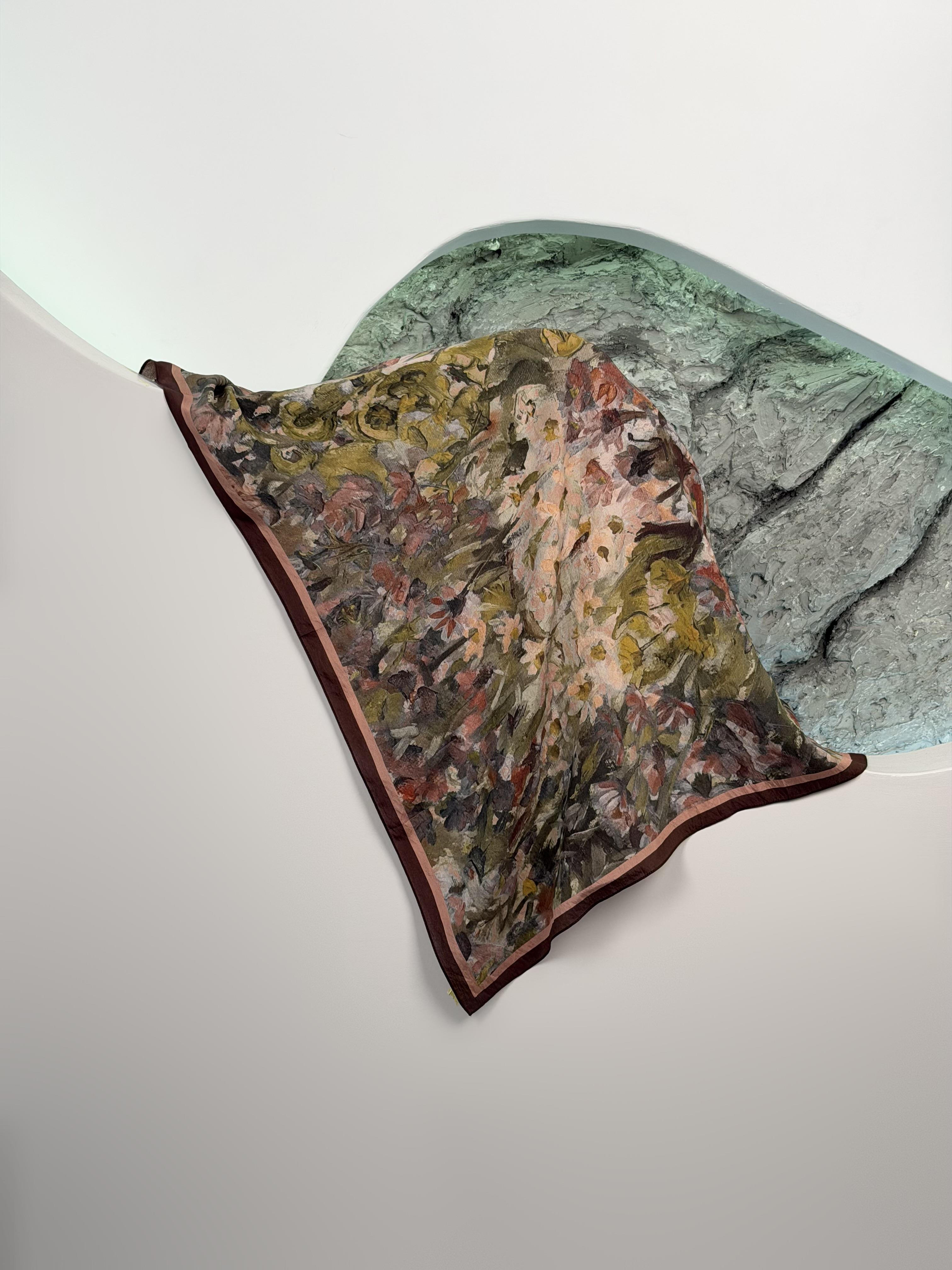 Kahve Renk Soft Floral Eşarp