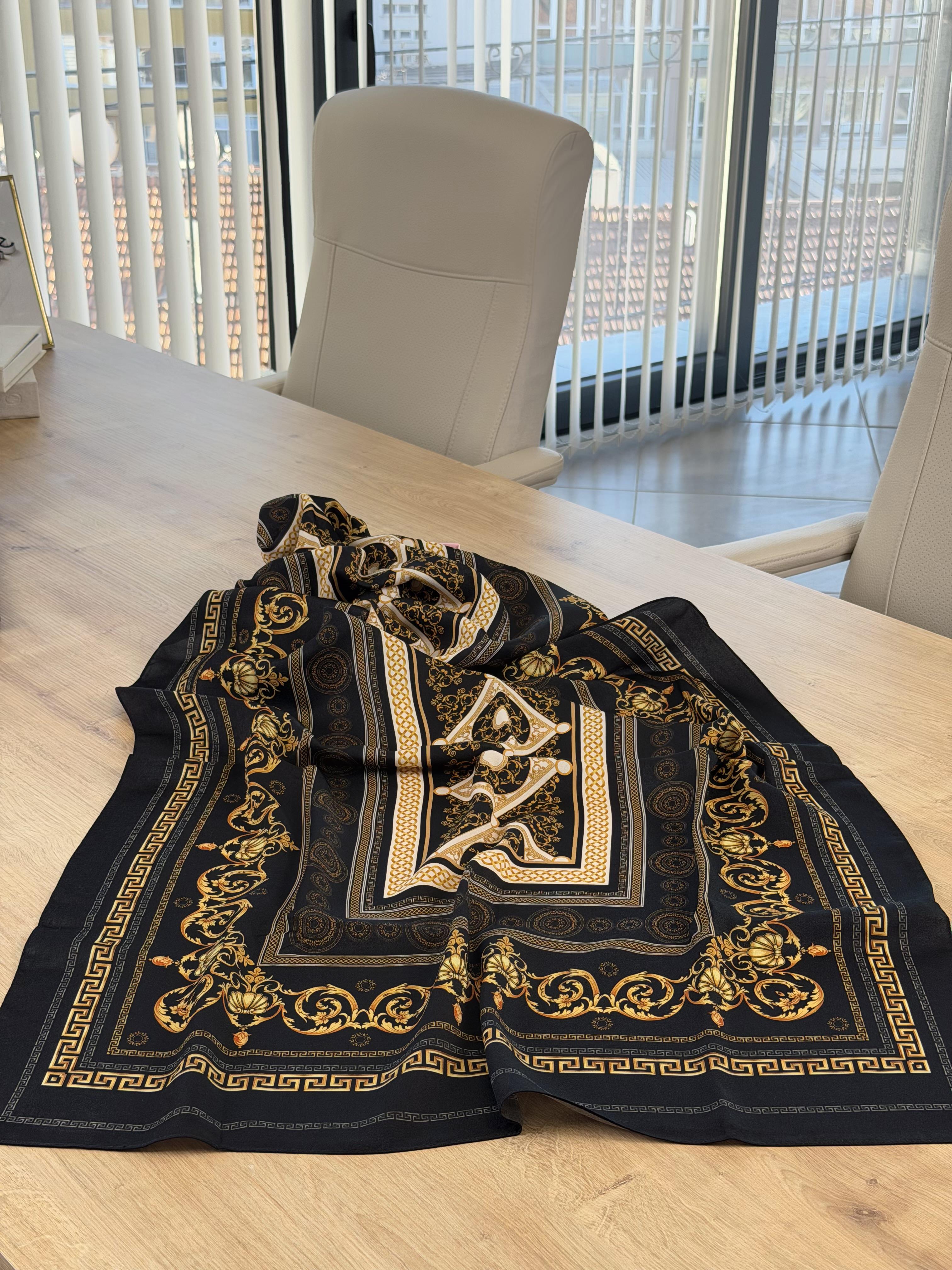 Siyah-Sarı Renk Ottoman Etnik Şal