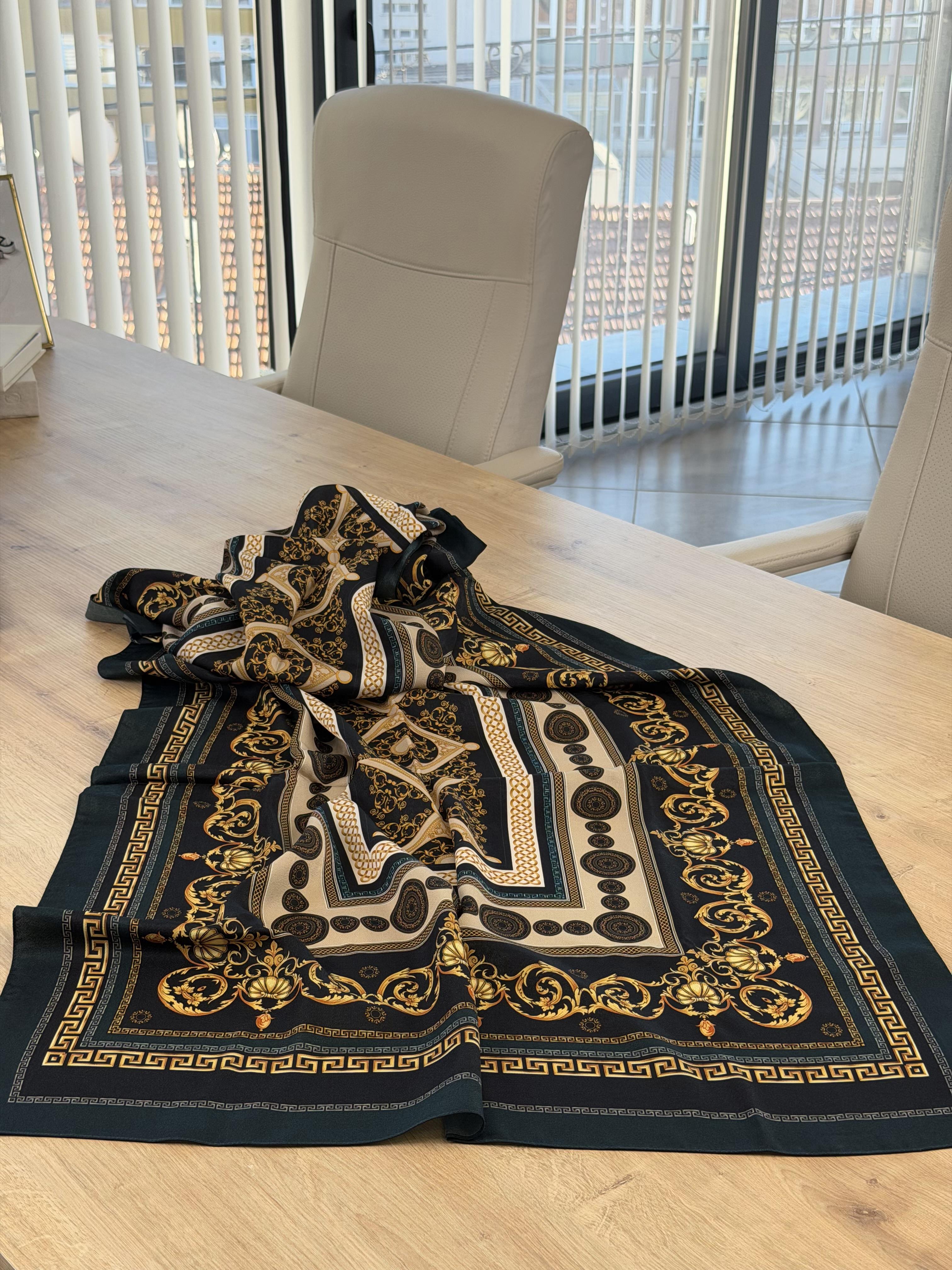 Siyah-Petrol Renk Ottoman Etnik Şal