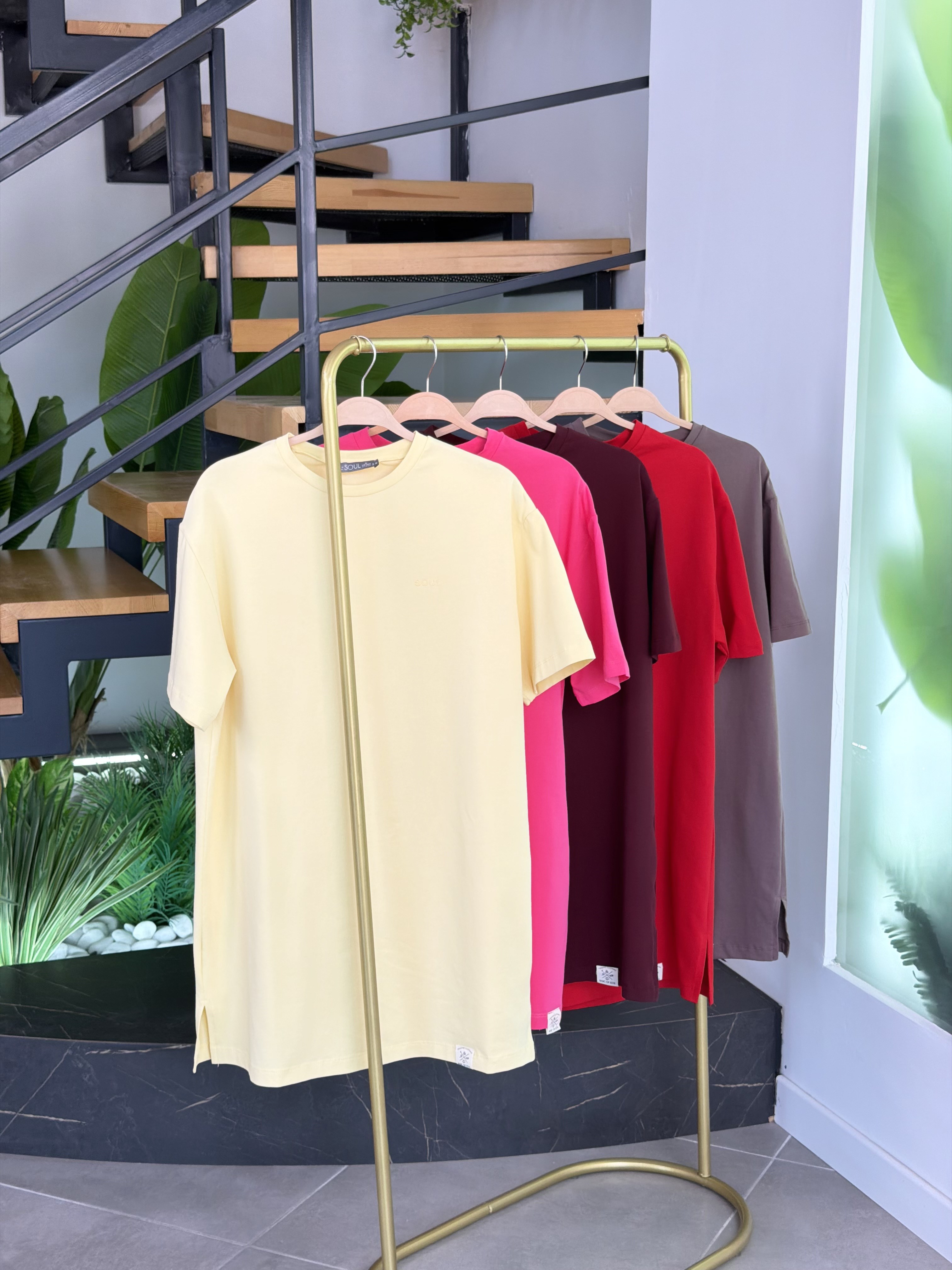 Sarı Renk Kısa Kollu Basic Tshirt
