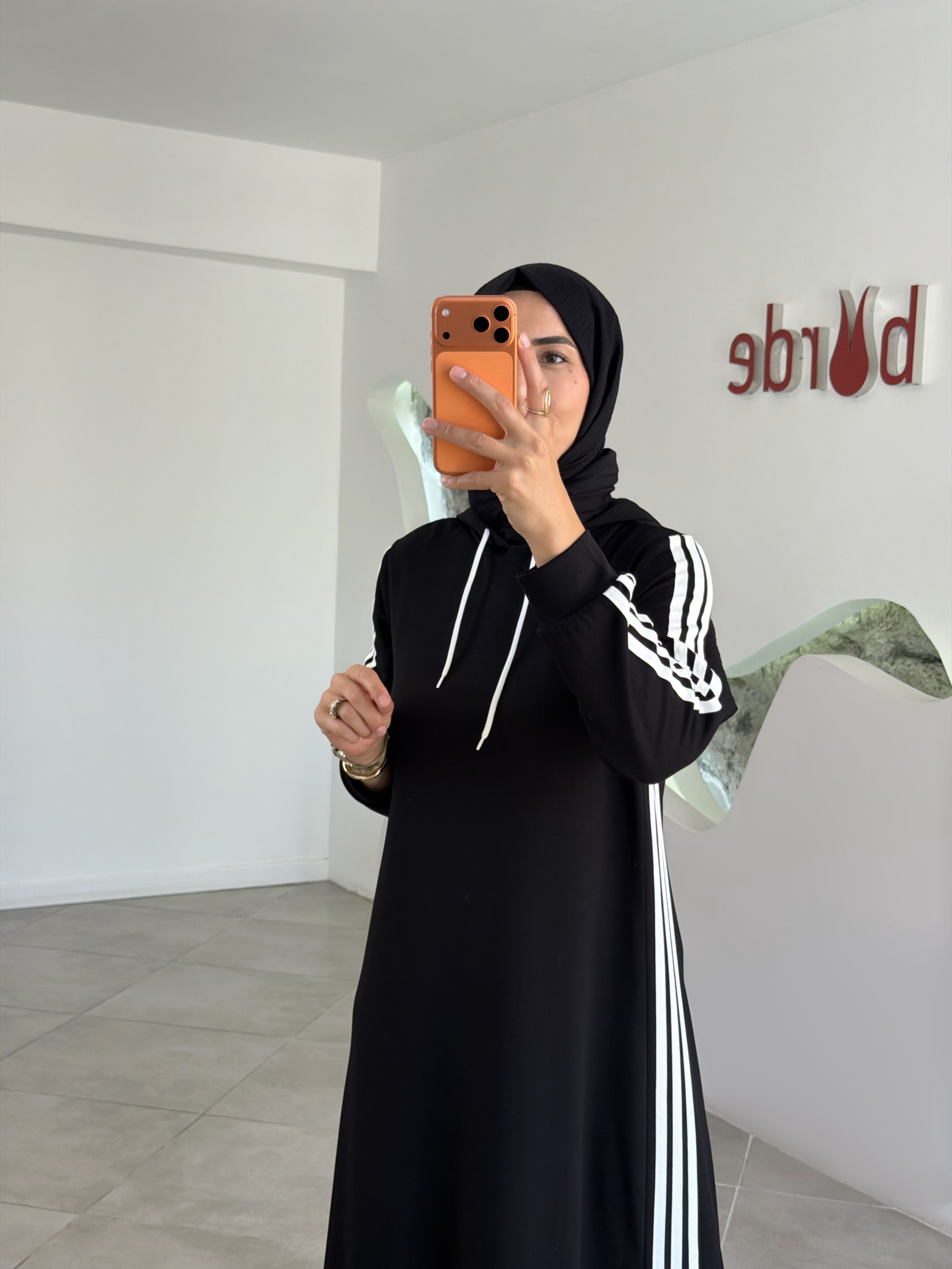 Siyah Renk Oysho Kumaş Şerit Detaylı Elbise
