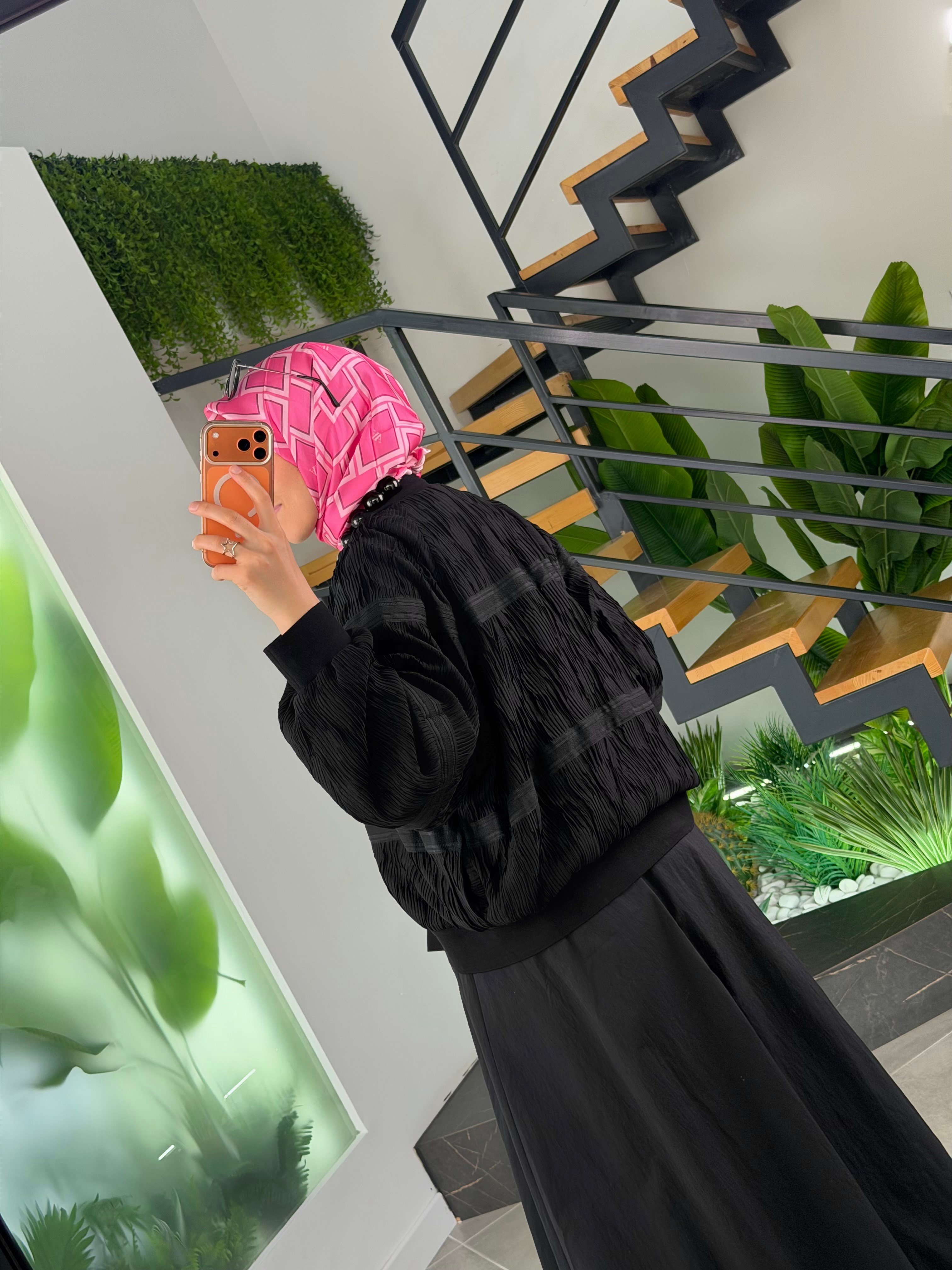 Siyah Renk Premium Fermuarlı Bomber Ceket