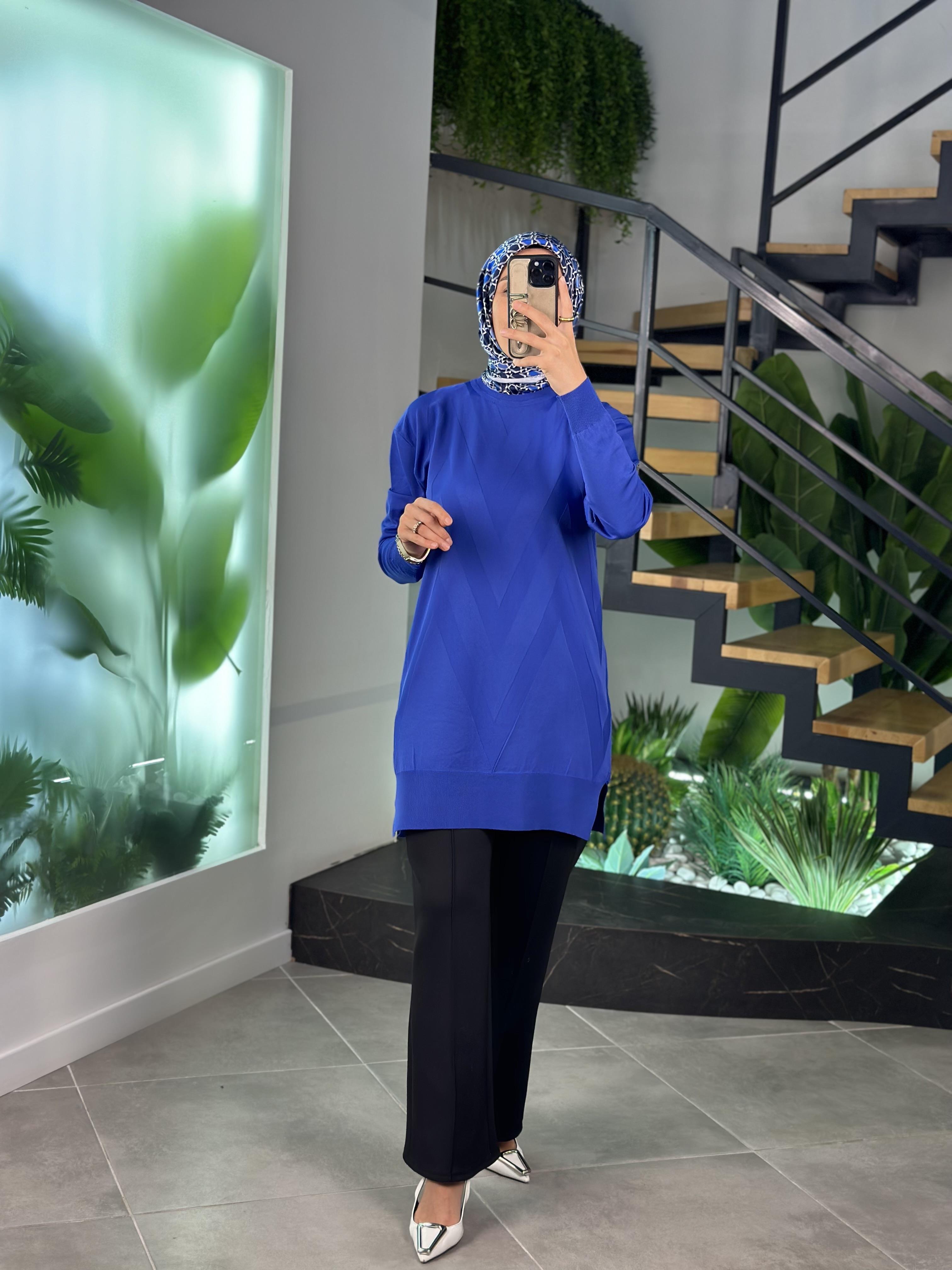 Siyah Renk Scuba Kumaş Nervürlü Kadın Pantolon